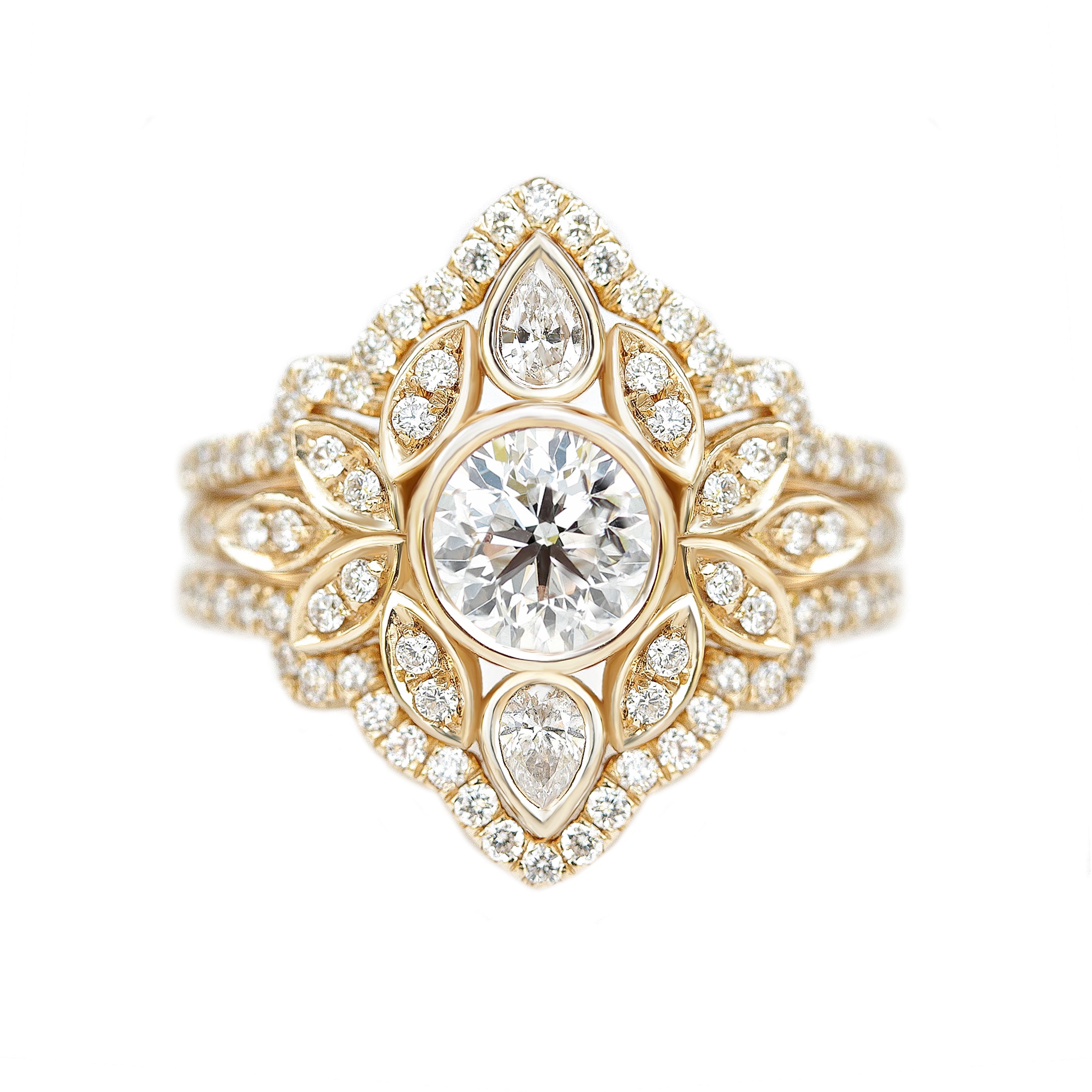 Flower Diamond Engagement Ring "Lily #5" ♥