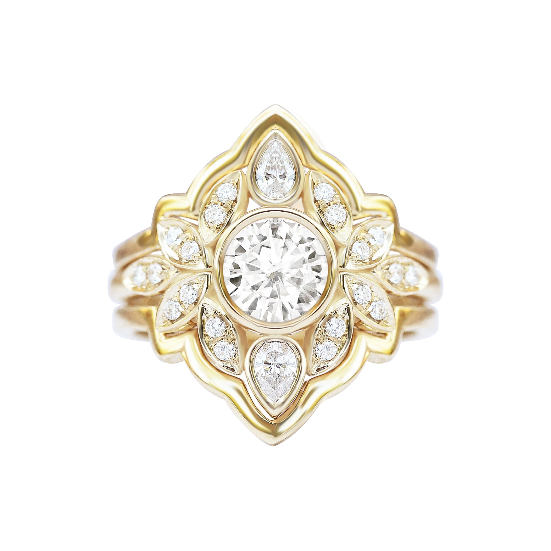 Flower Diamond Engagement Ring "Lily #5" ♥