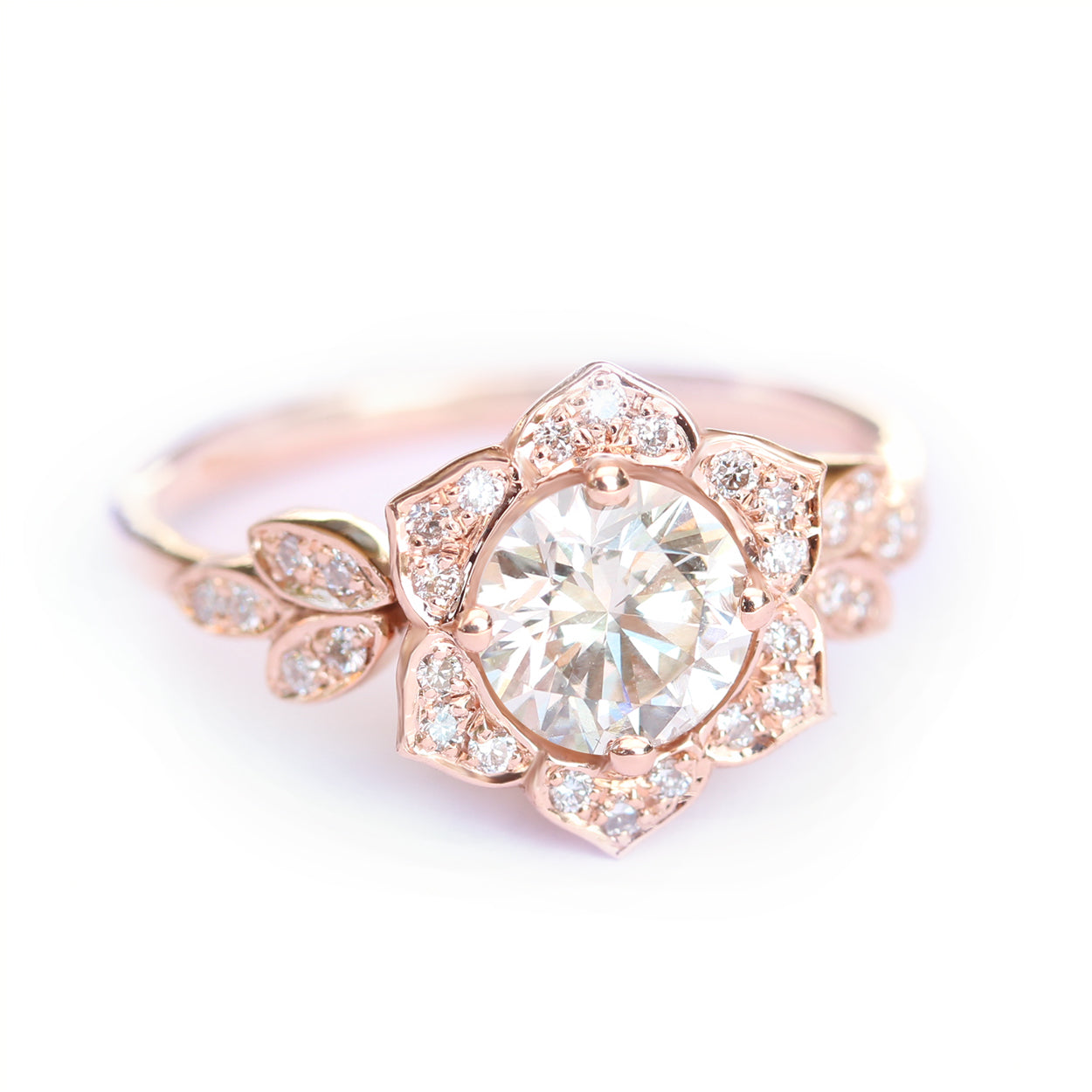 Lily Flower 1.15ct Diamond Engagement Ring - sillyshinydiamonds