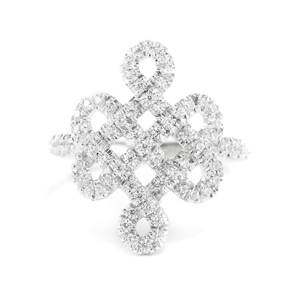אהבה אינסופית טיבטית Knot Lace Diamond Ring ♥