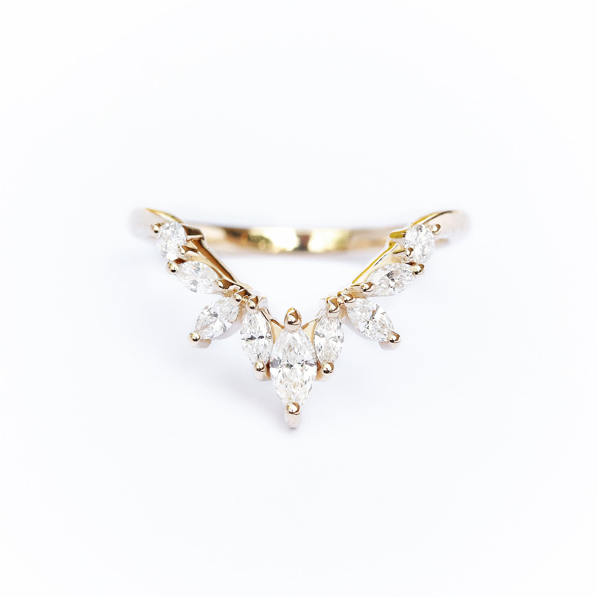Deep V Chevron Marquise Diamond V ring, Minerva ♥