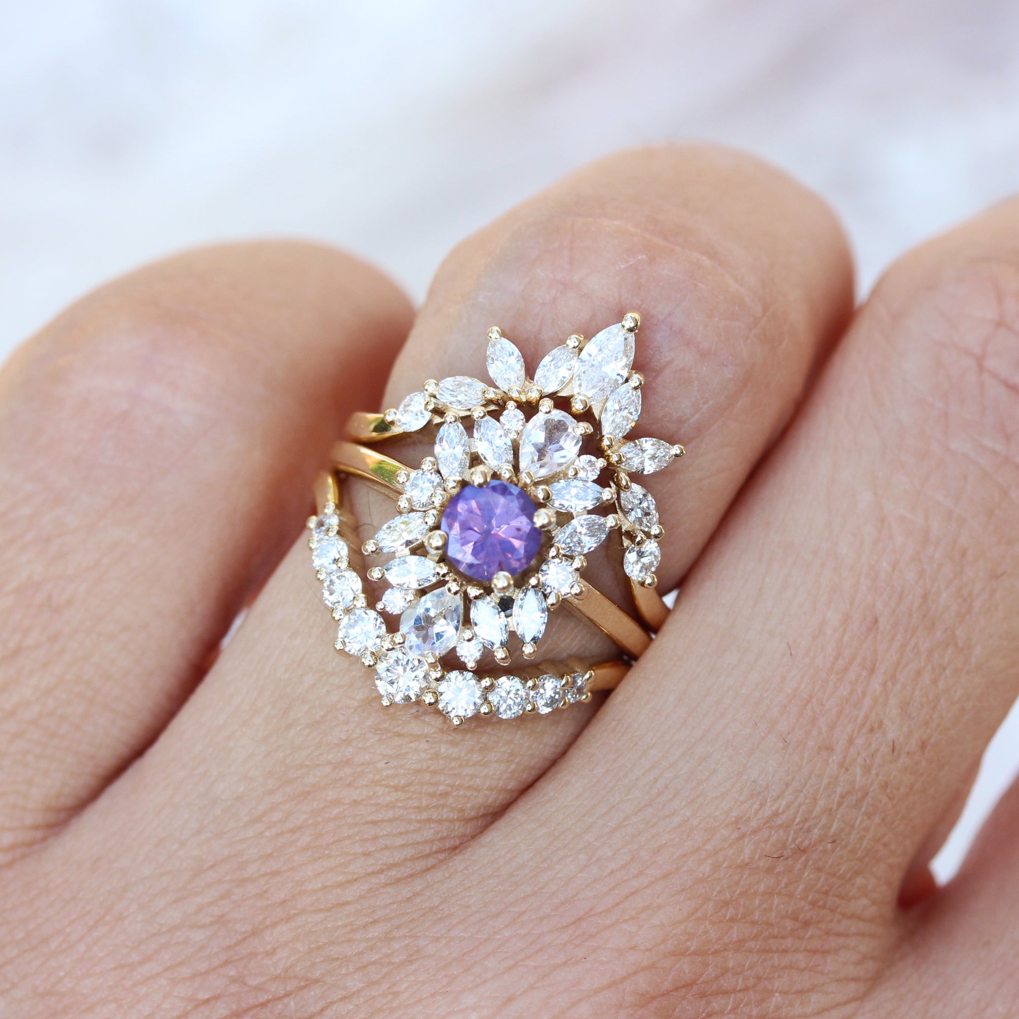 Deep V Chevron Marquise Diamond V ring, Minerva ♥