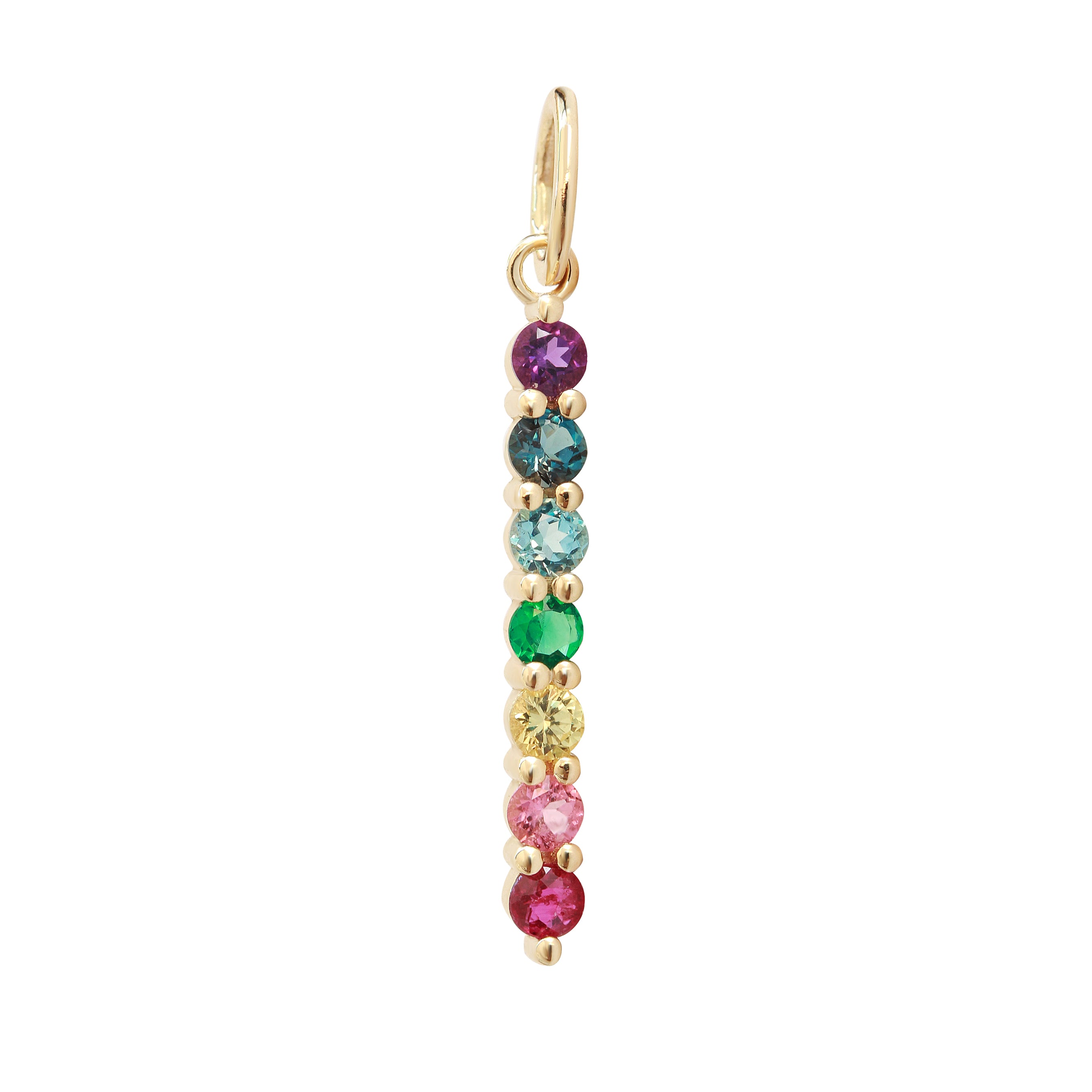 Multicolored Gemstone Rainbow Pendant Necklace