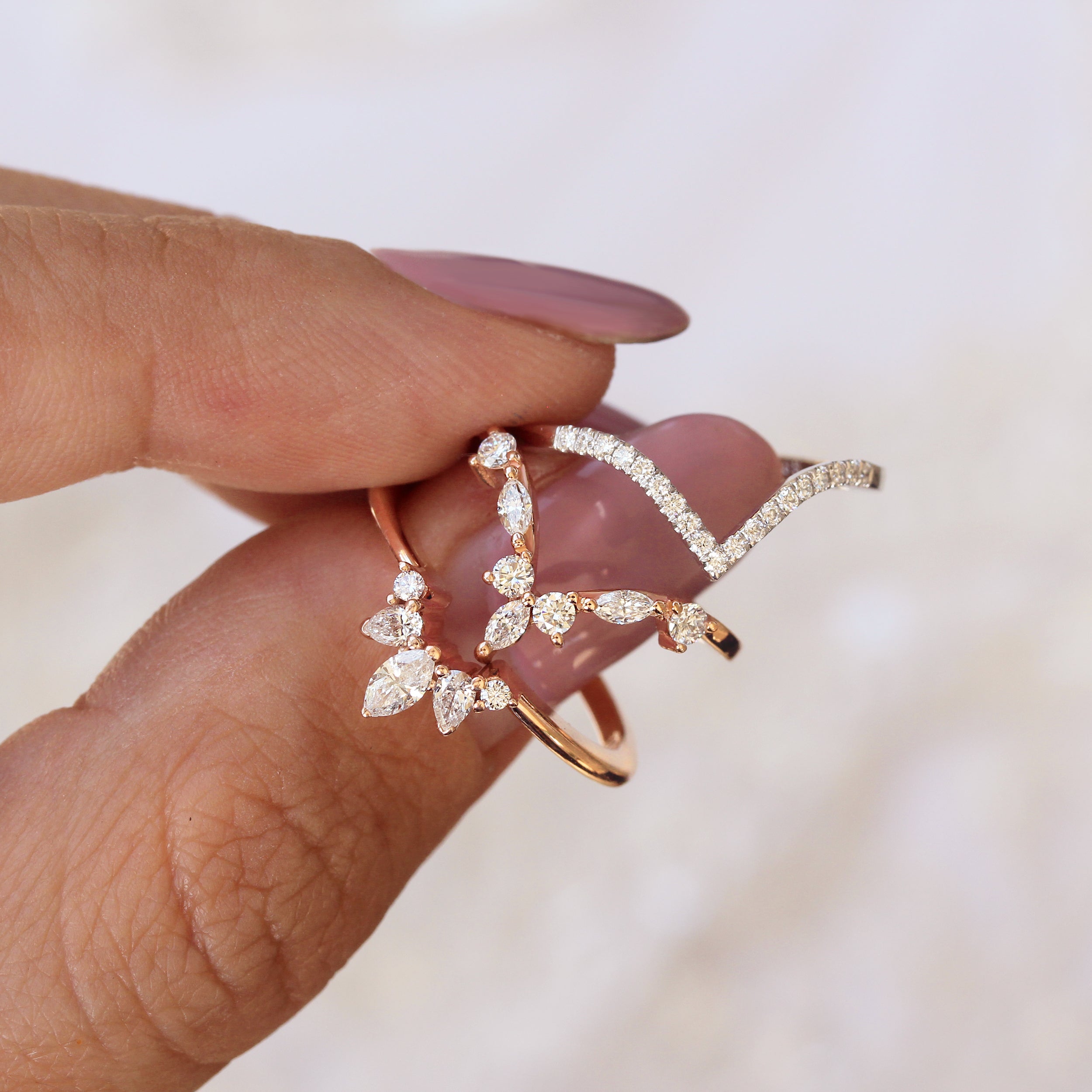 טבעת קינון יהלום ייחודית שברון - לין ♥