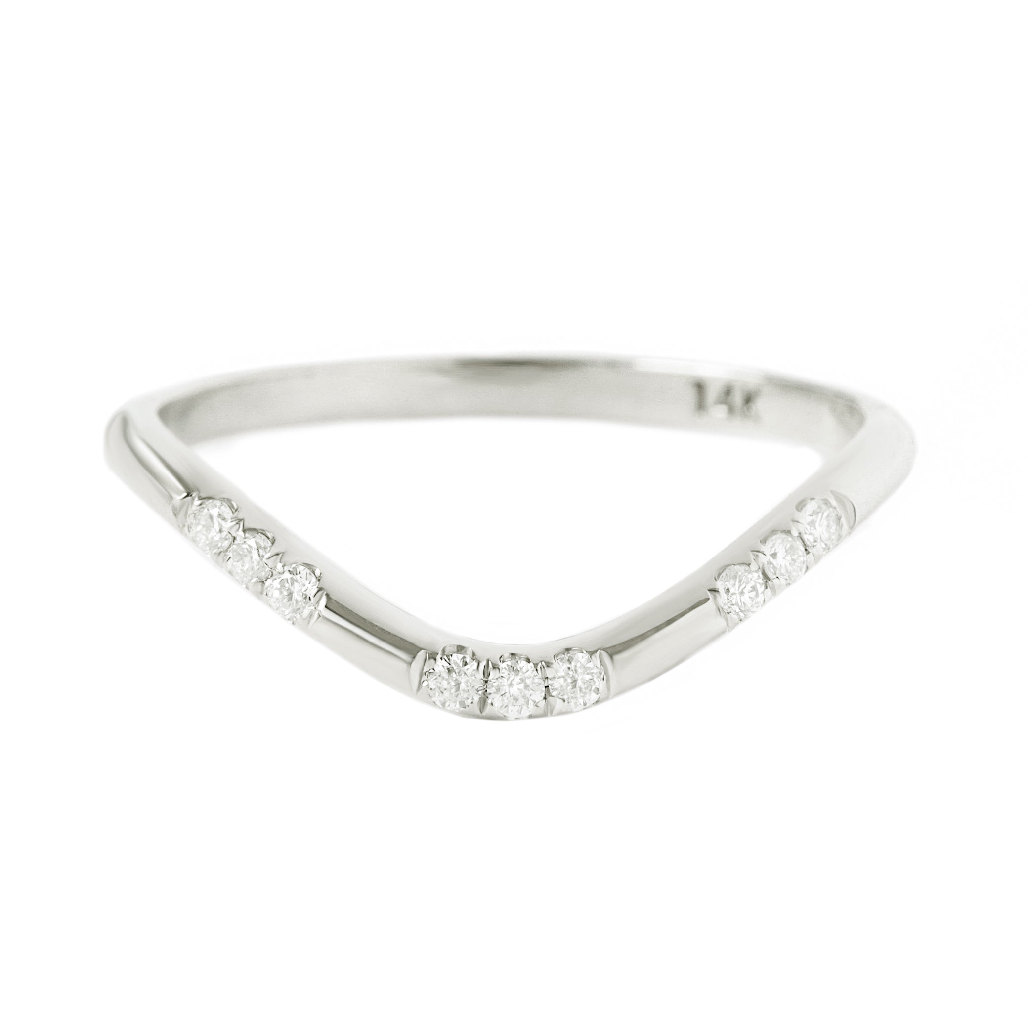 U Curve Classic Diamond Ring