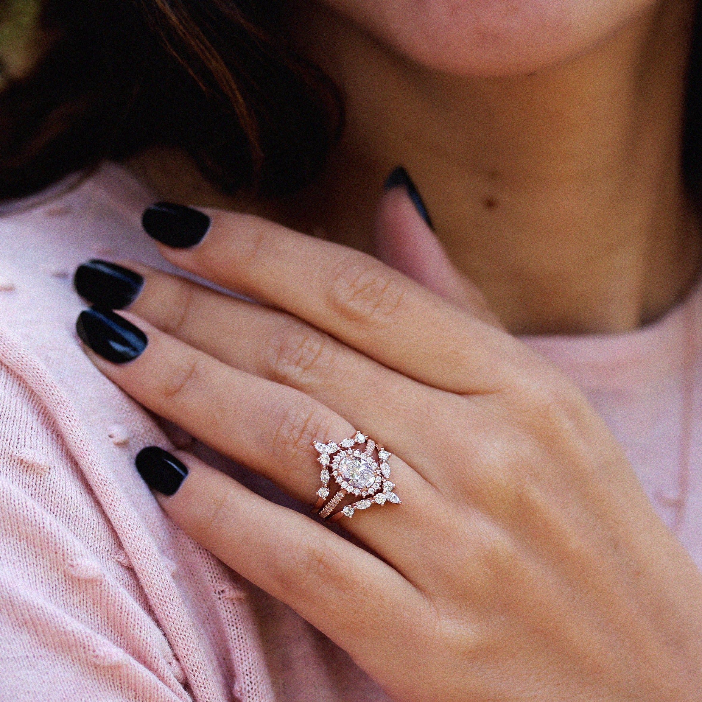 Hermes 14K Gold Chevron Diamond V Ring - sillyshinydiamonds