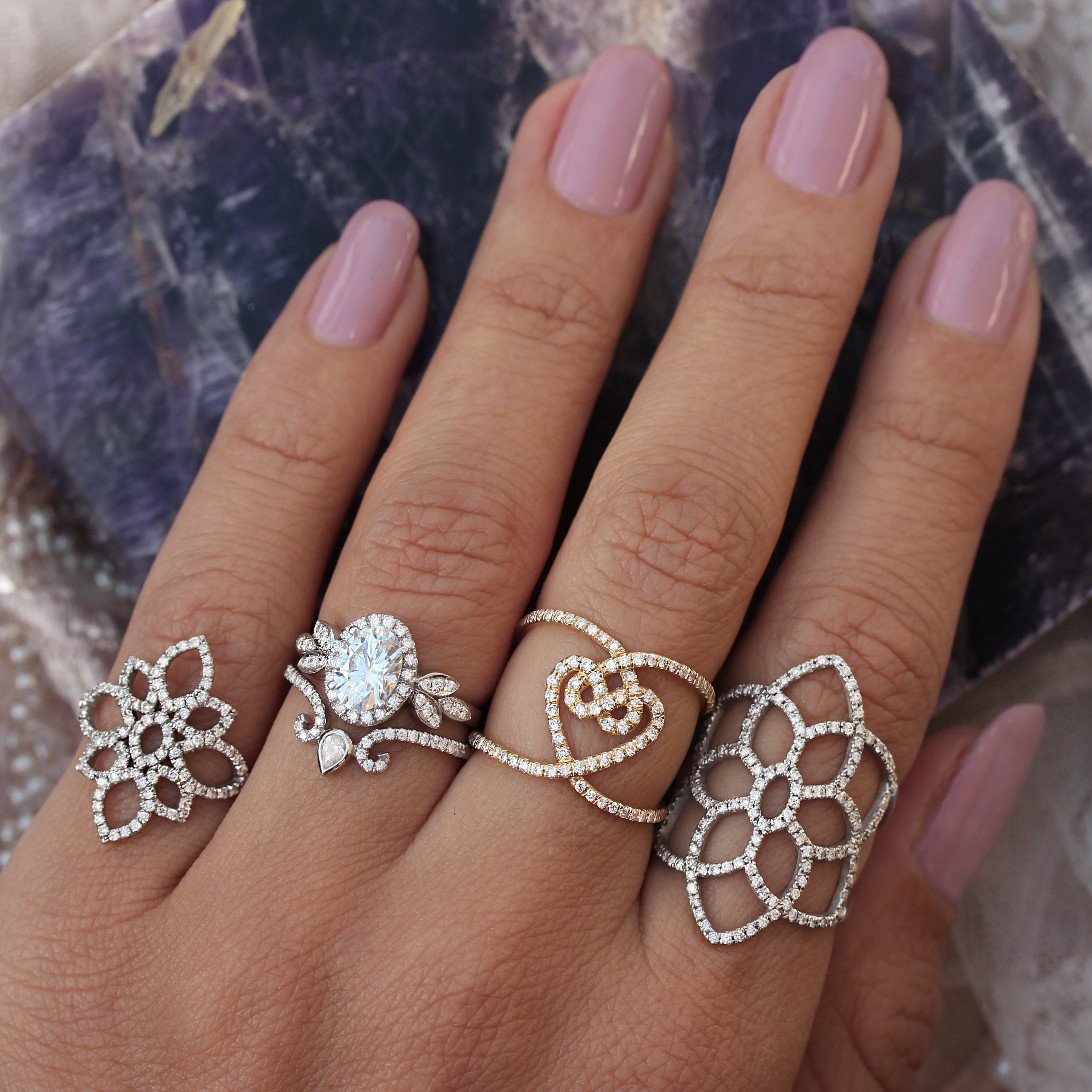 Pear Diamond Wedding Nesting Band - Ariana