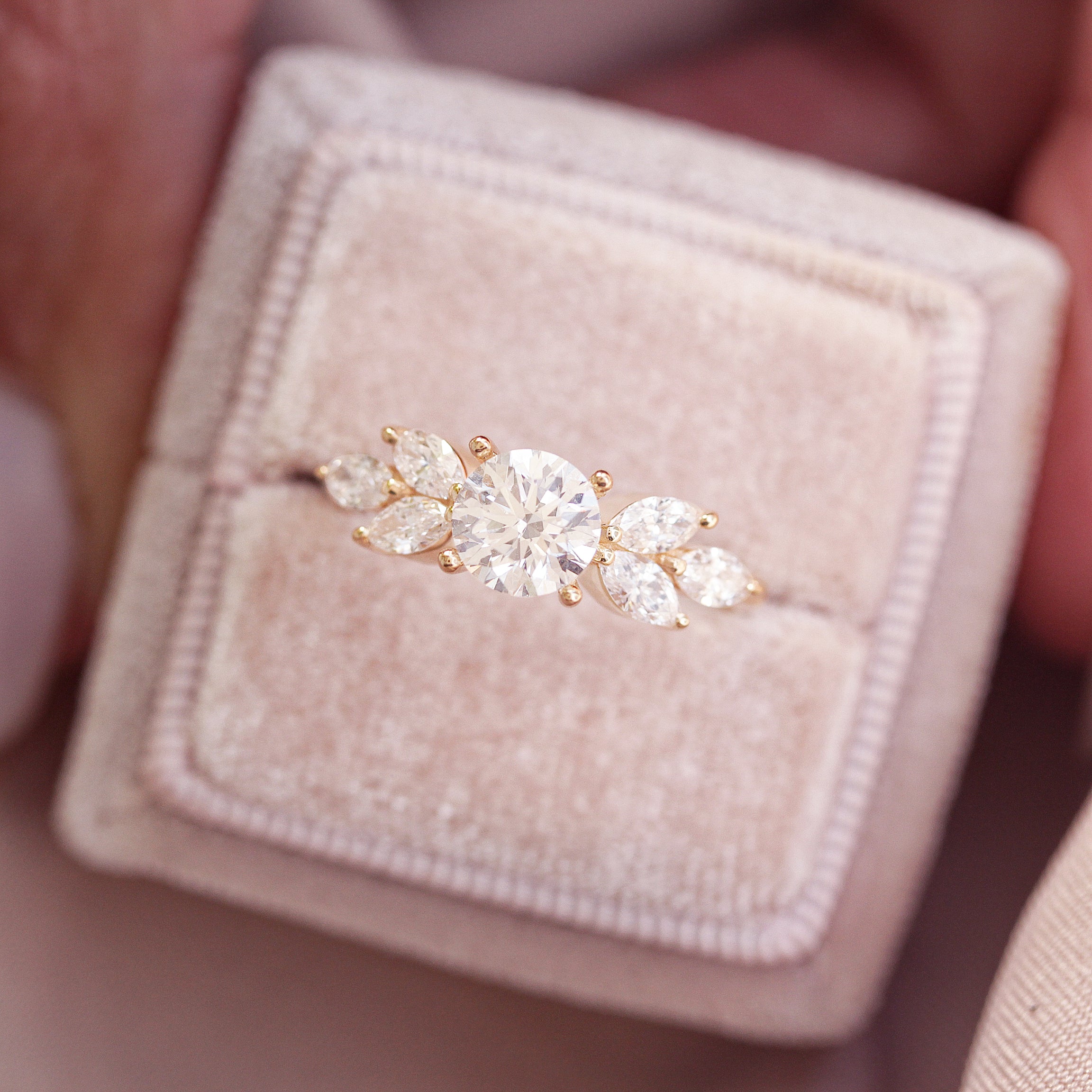 Round and Marquise Diamond Engagement Ring Large Penelope 2