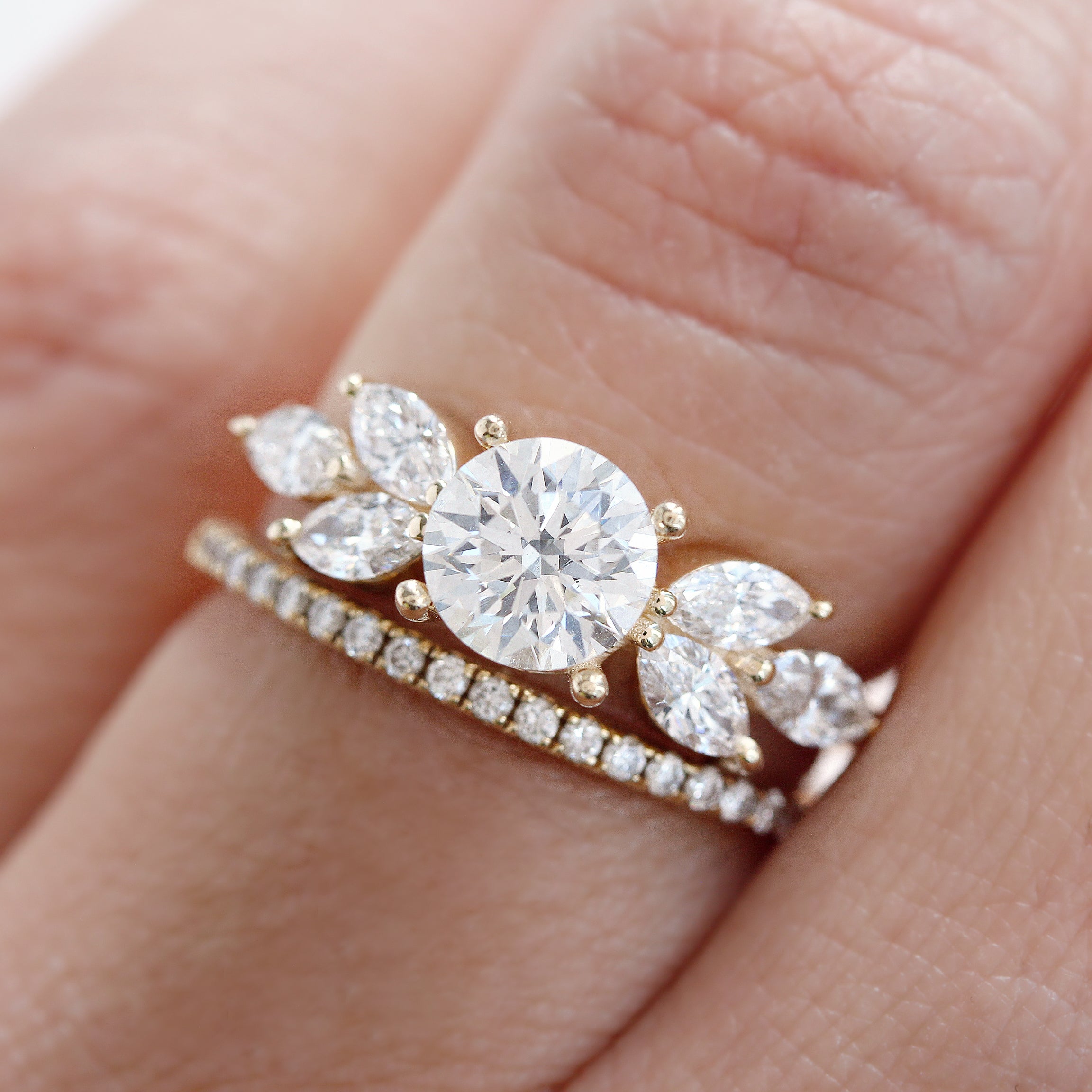 Round and Marquise Diamond Engagement Ring Large Penelope 2