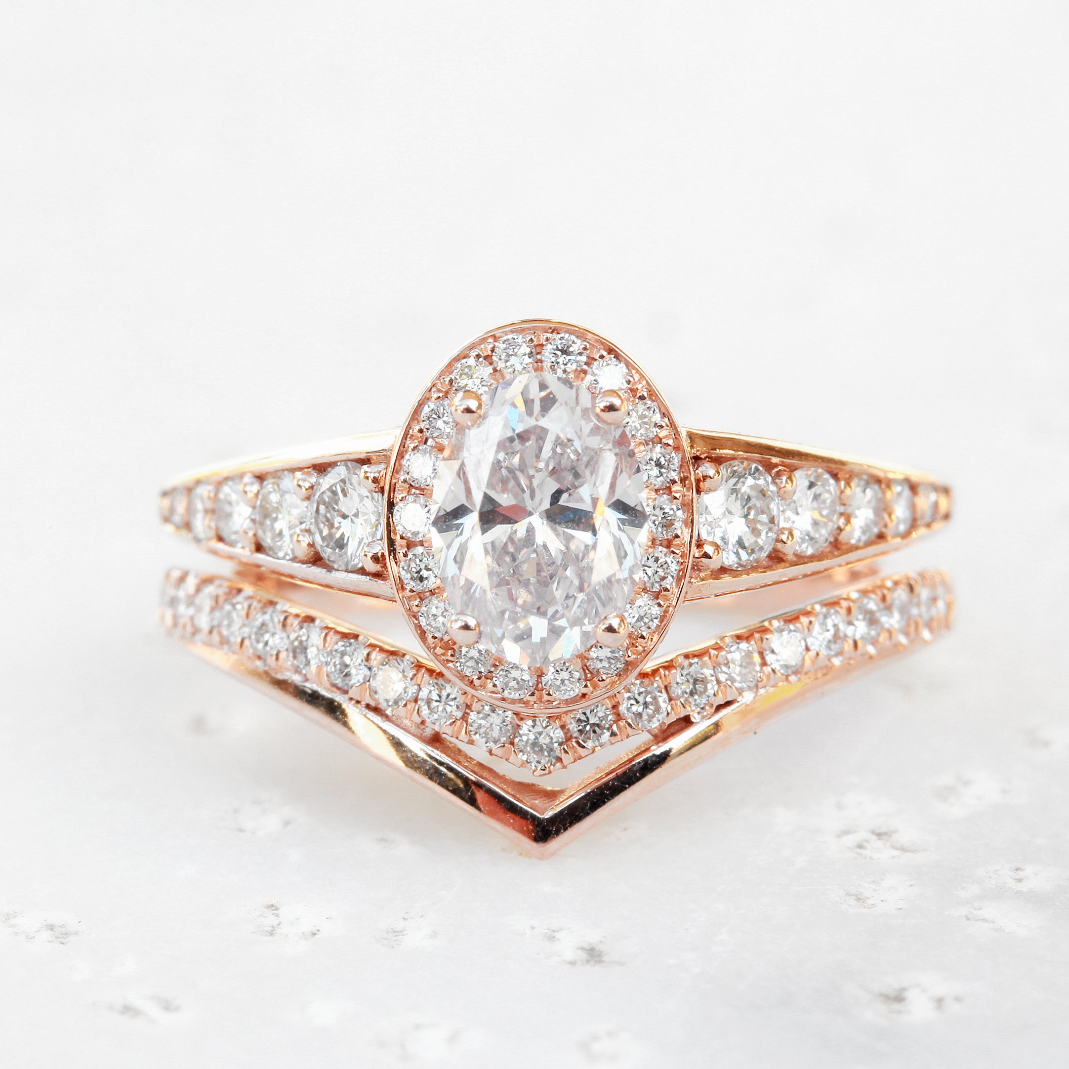 Double Chevron Diamond V Ring - sillyshinydiamonds