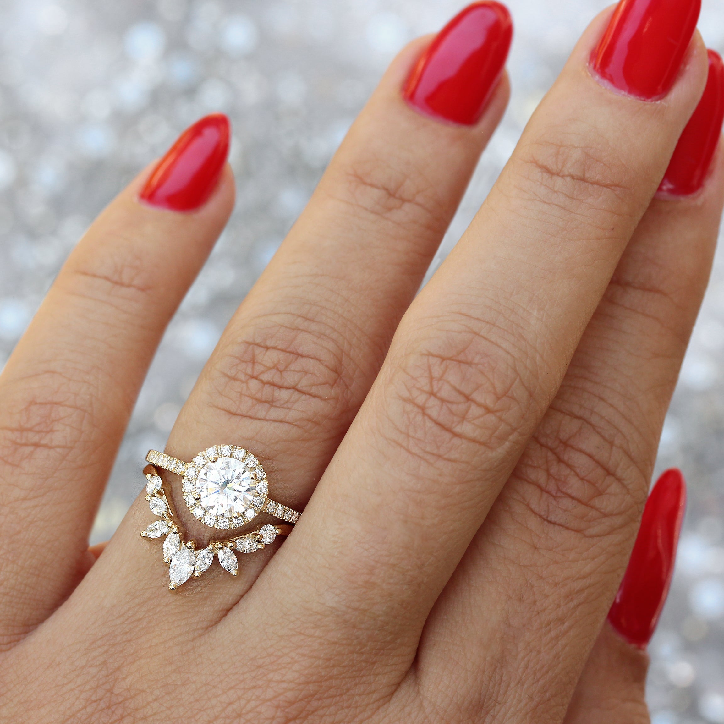 Deep V Chevron Marquise Diamond V ring, Minerva ♥