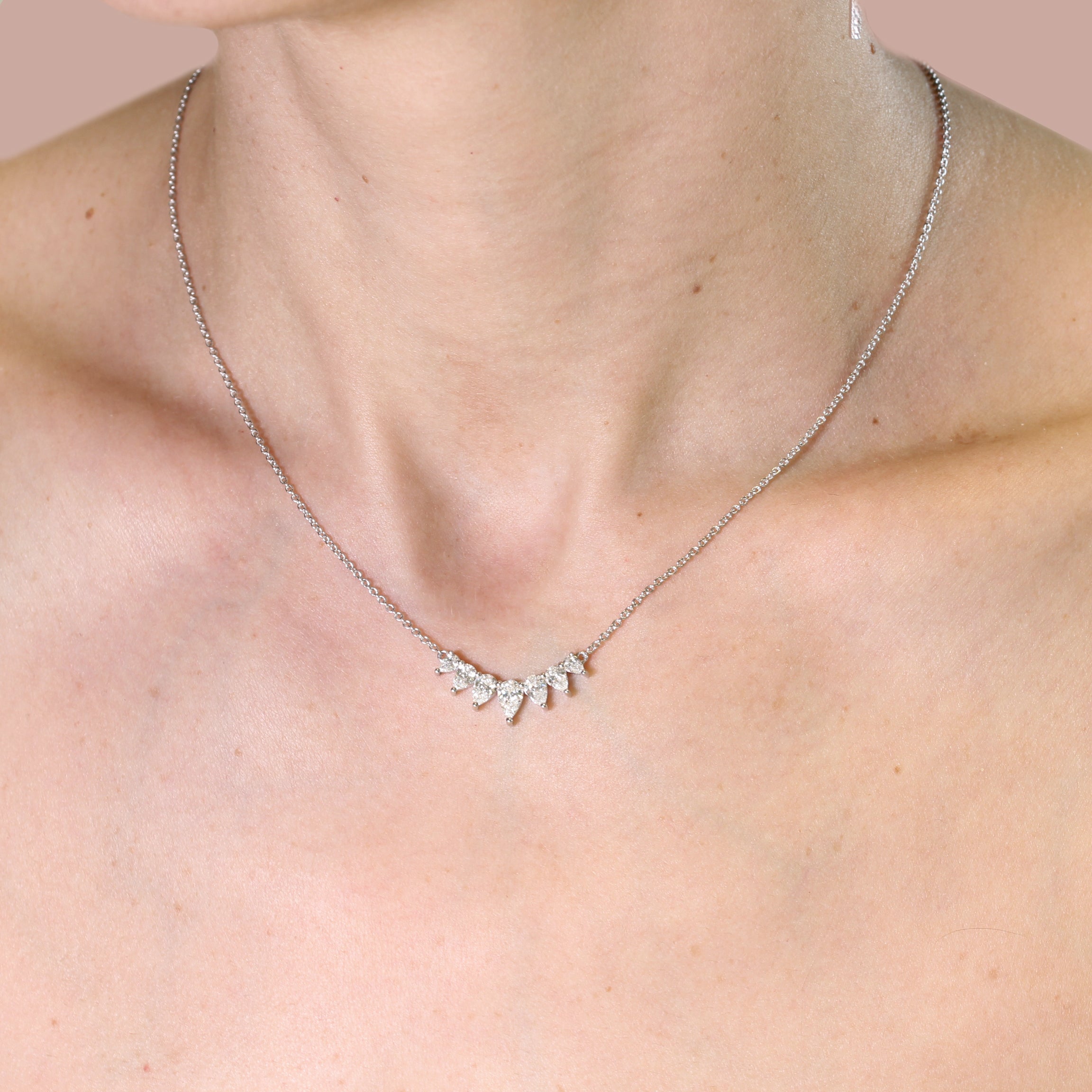 Seven of Wands - Seven Pear Diamond Necklace