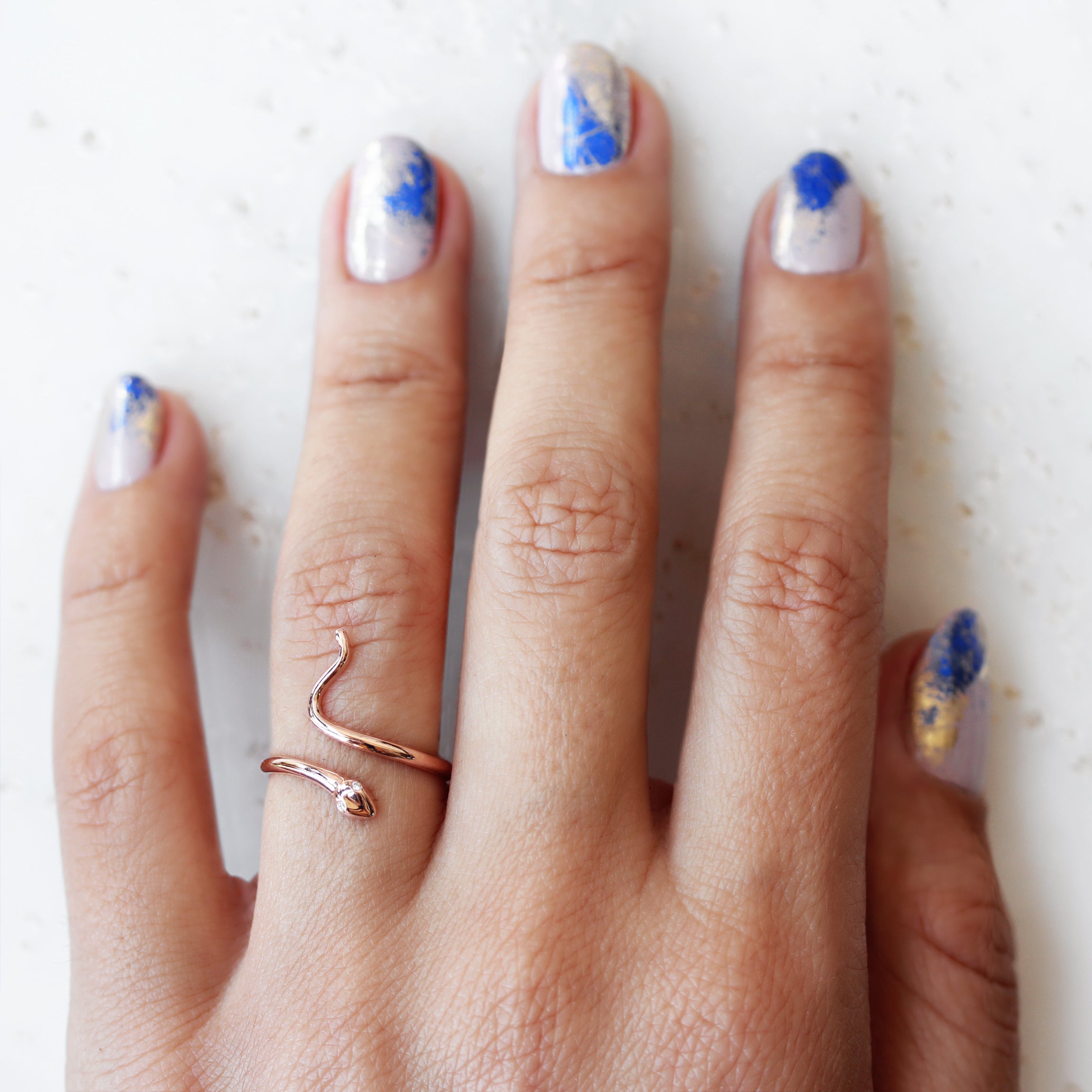 Unique Snake with diamond eyes ring - sillyshinydiamonds