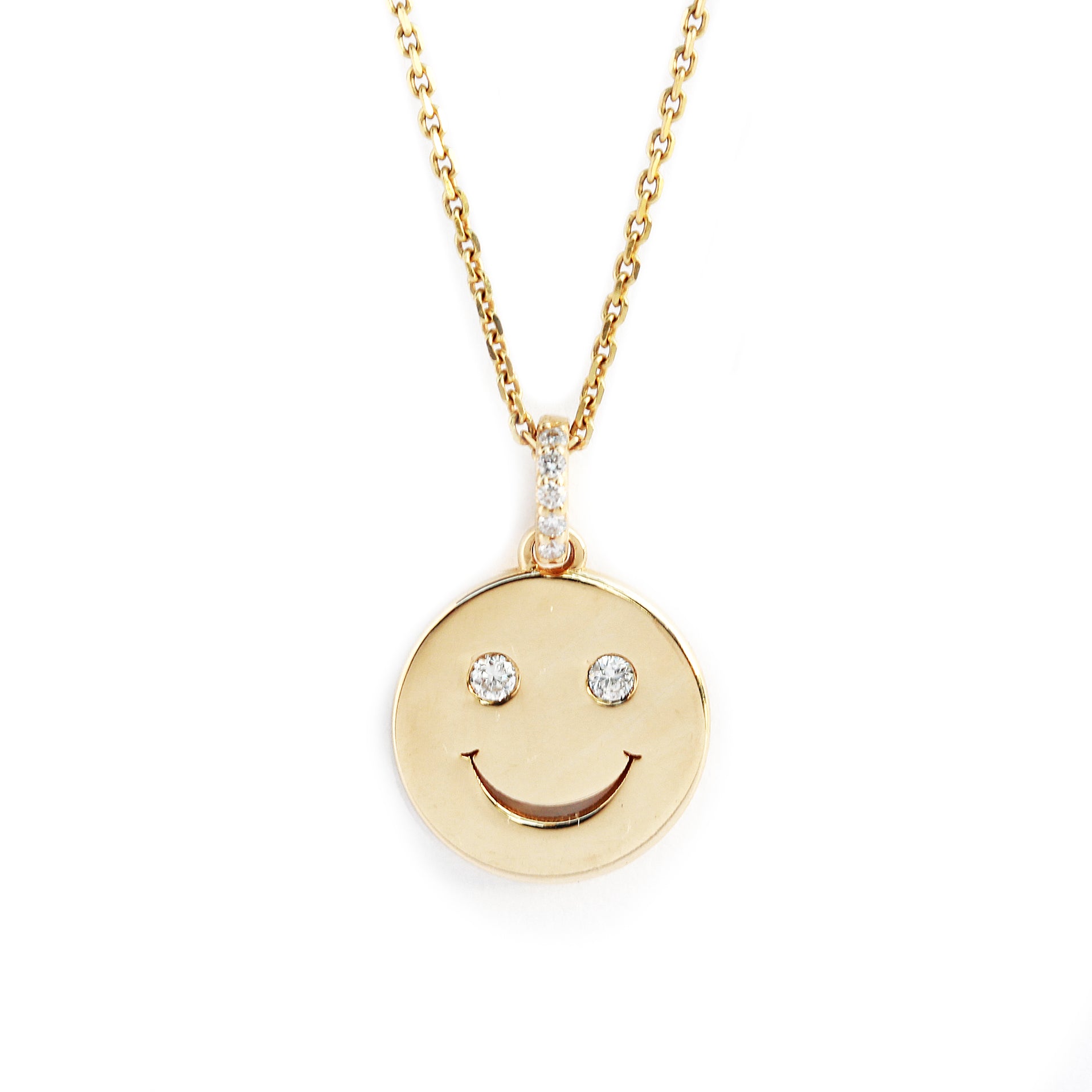 Happy Smile Gold and diamond charm, Don’t worry, Be Happy!