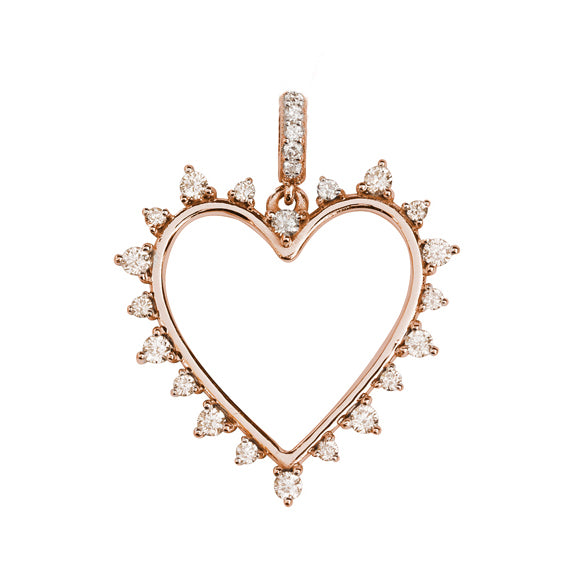 Sparkly Heart Diamond Charm Bar