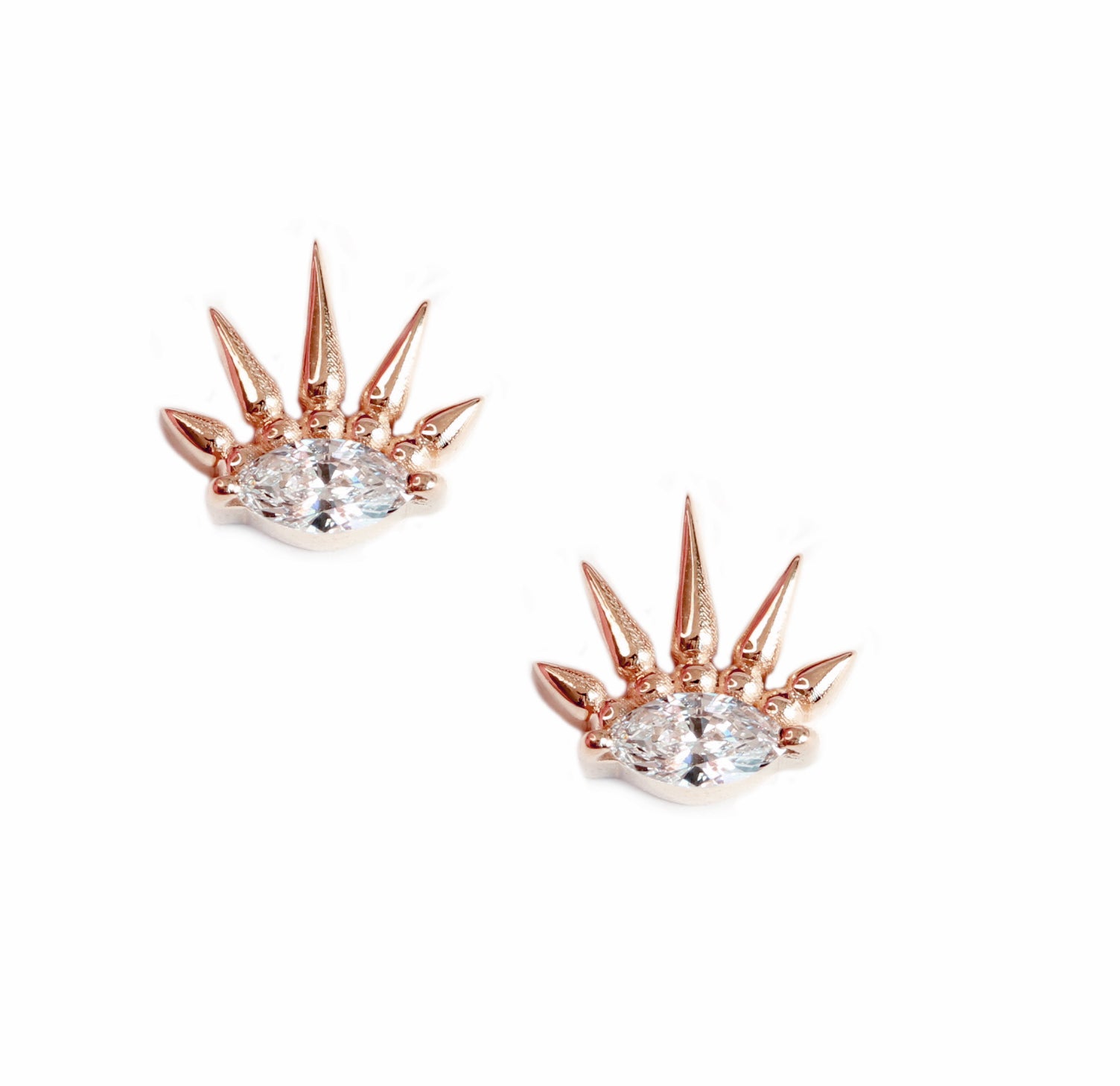 Evil Eye Marquise Diamond Stud Earrings