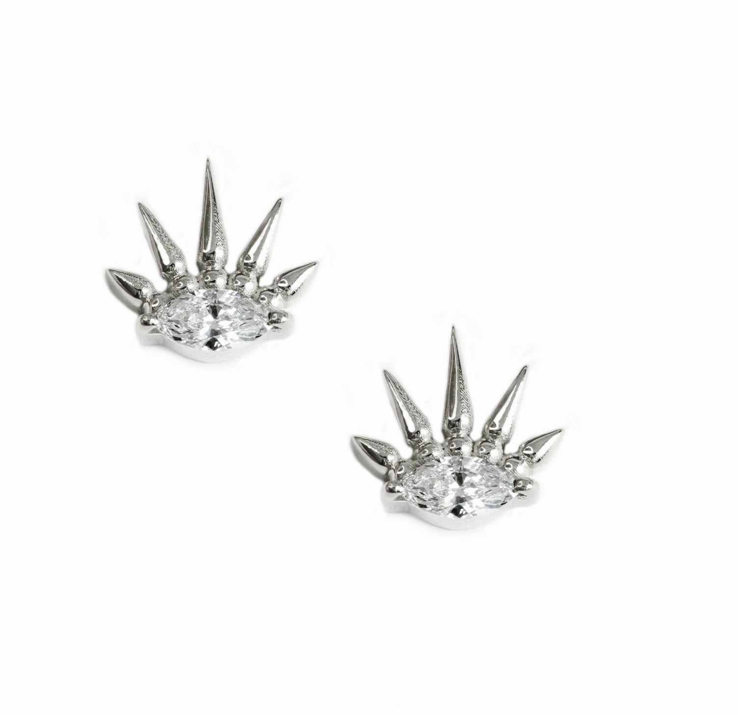 Evil Eye Marquise Diamond Stud Earrings