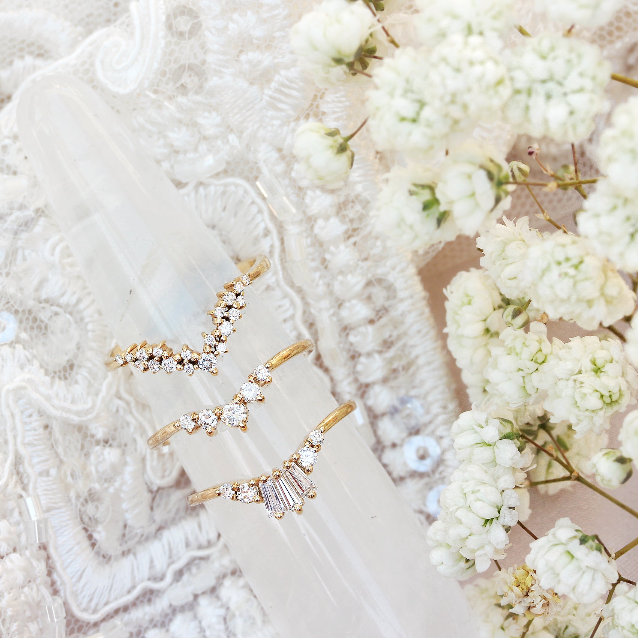 טבעת הערימה 5 יהלומים V5 ♥