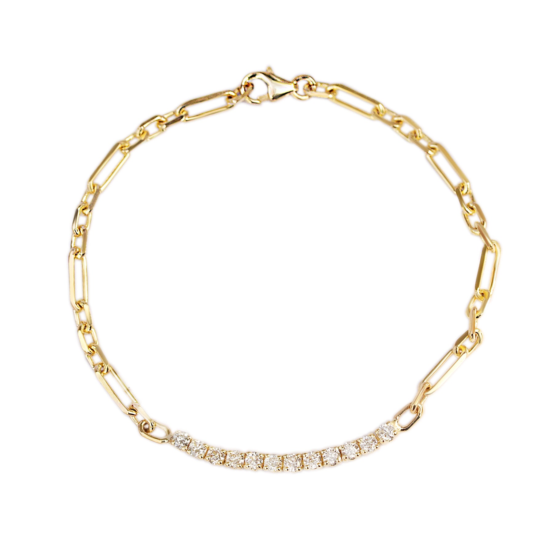 Tennis Paperclip Diamond bracelet