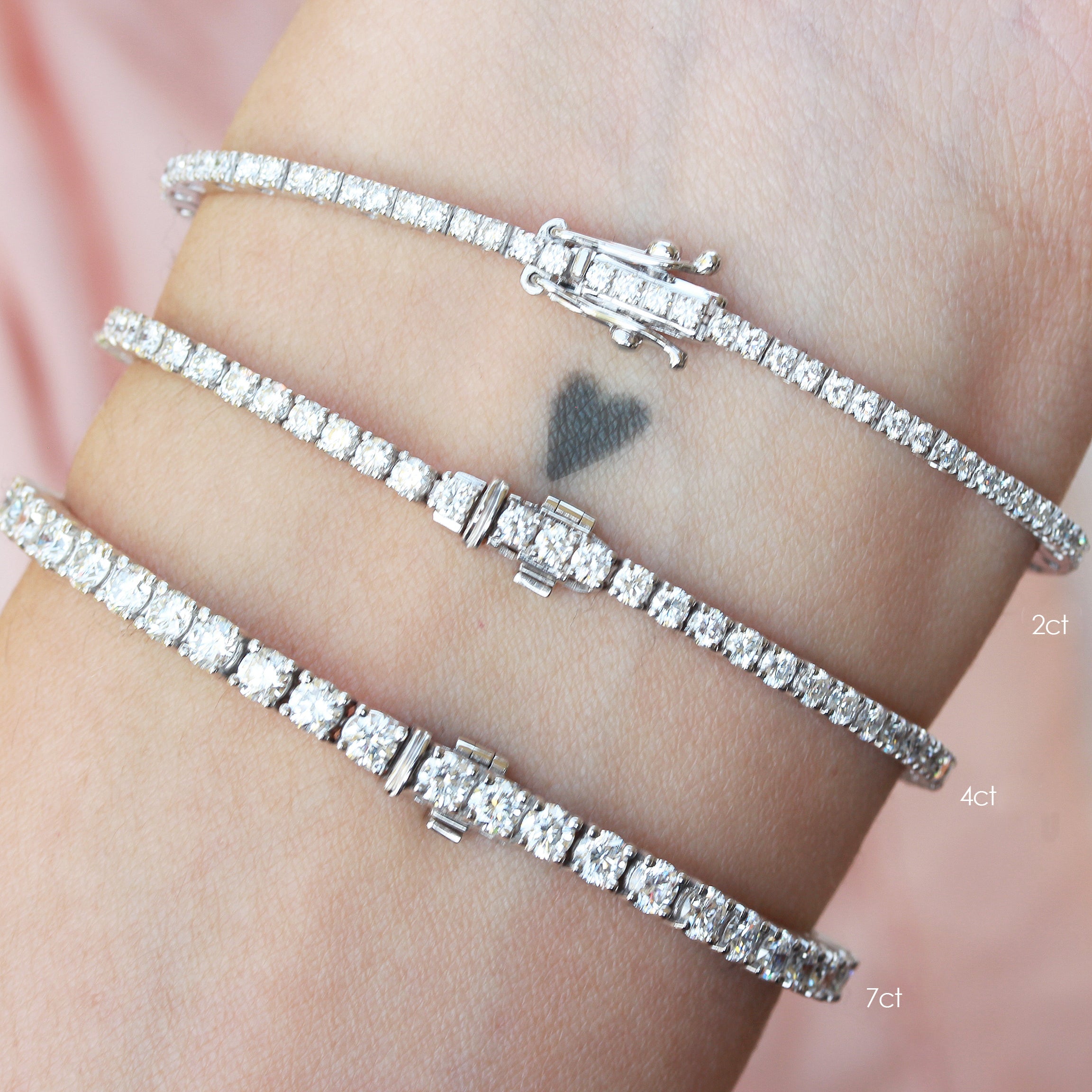 Lab Diamonds Classic Tennis Bracelet, 1ct, 2ct, 3ct, 4ct, 5ct, 7ct