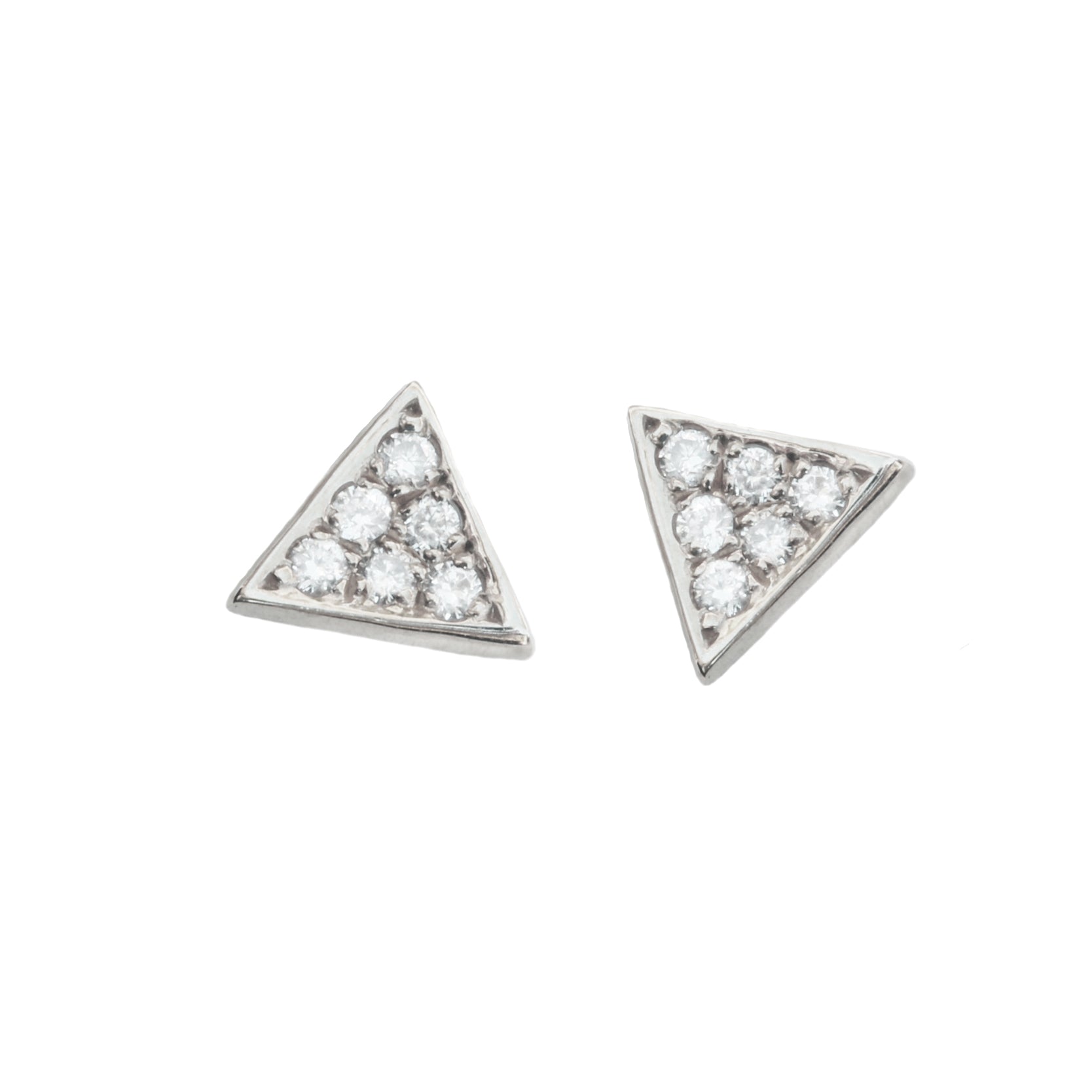 Tiny Triangle Diamonds Stud Earrings