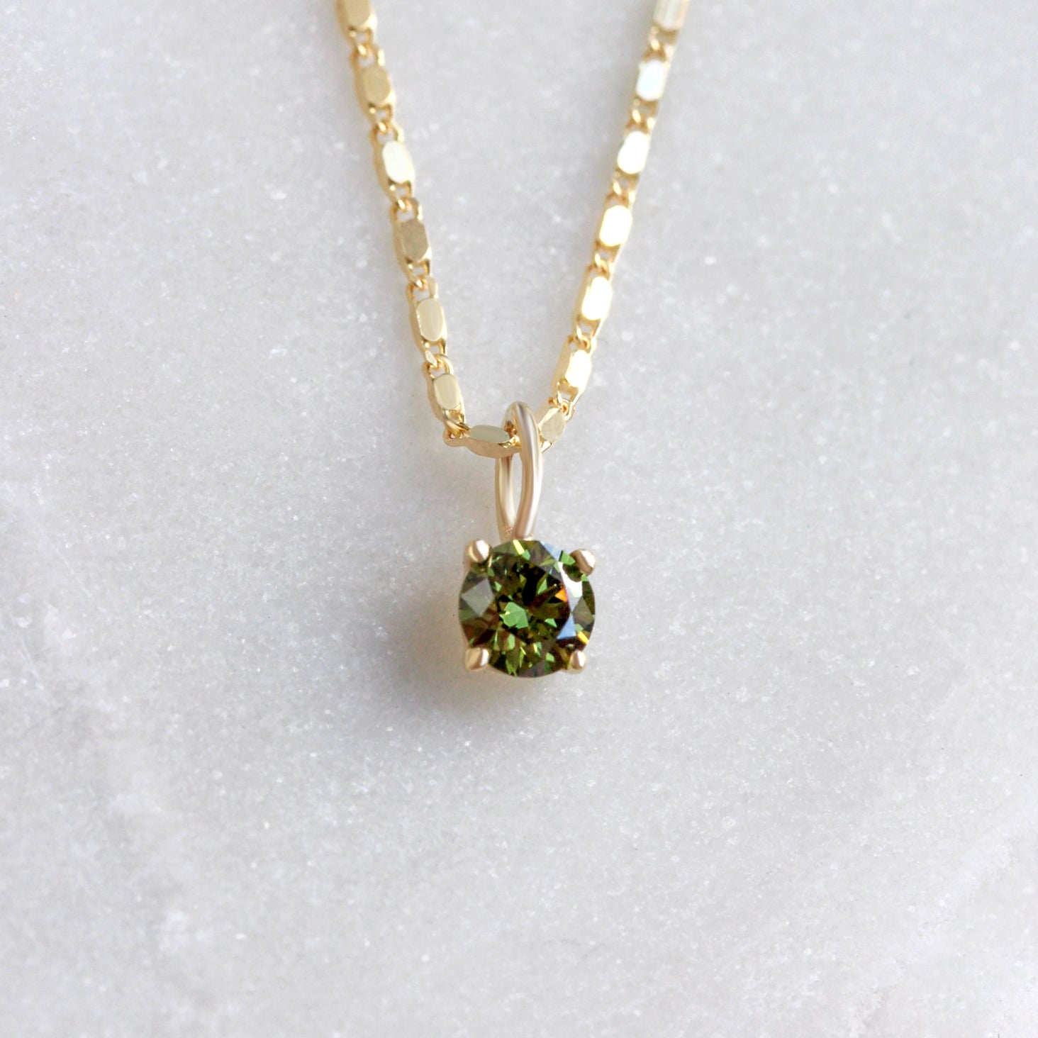 0.30CT Green Lab Diamond Round Charm, charm, pendant, necklace, green, green lab diamond, round.