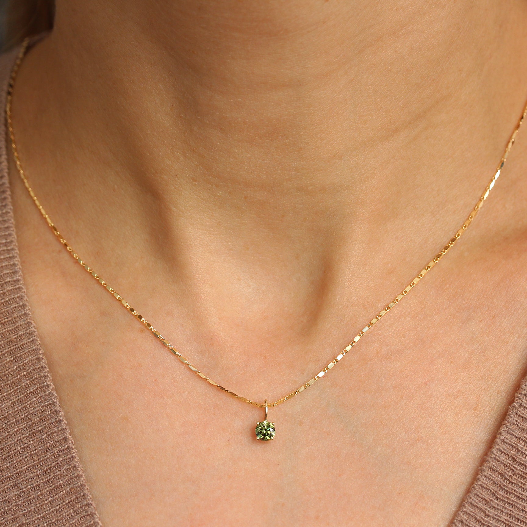 0.30CT Green Lab Diamond Round Charm, charm, pendant, necklace, green, green lab diamond, round.