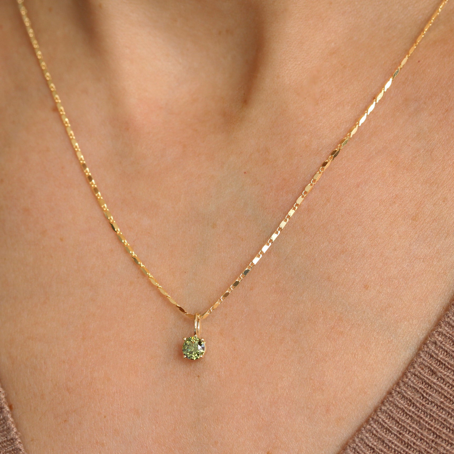 0.30CT Green Lab Diamond Round Charm, charm, pendant, necklace, green, green lab diamond, round.