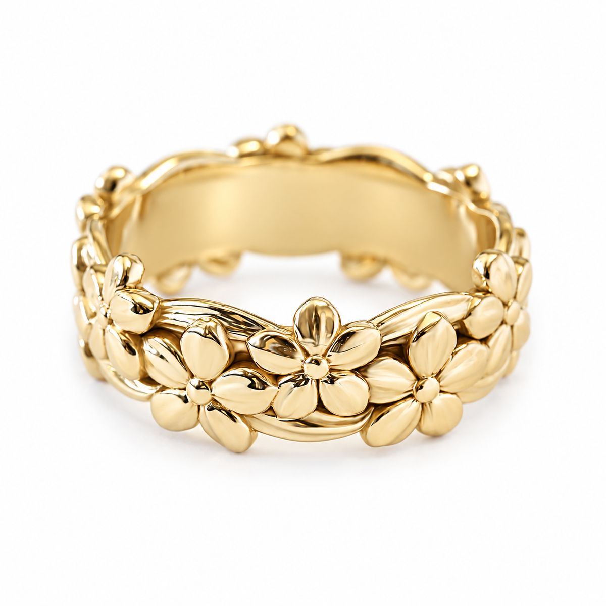 Floral Jungle Gold Wedding Band