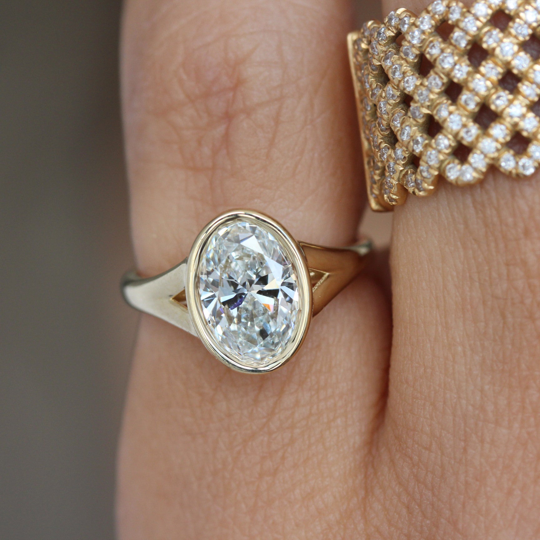 1.5CT Oval Lab Diamond Solitaire Engagement Ring, Bezel Set Split Shank, 1.5ct, oval, lab diamond, bezel set, solitaire, split shank.
