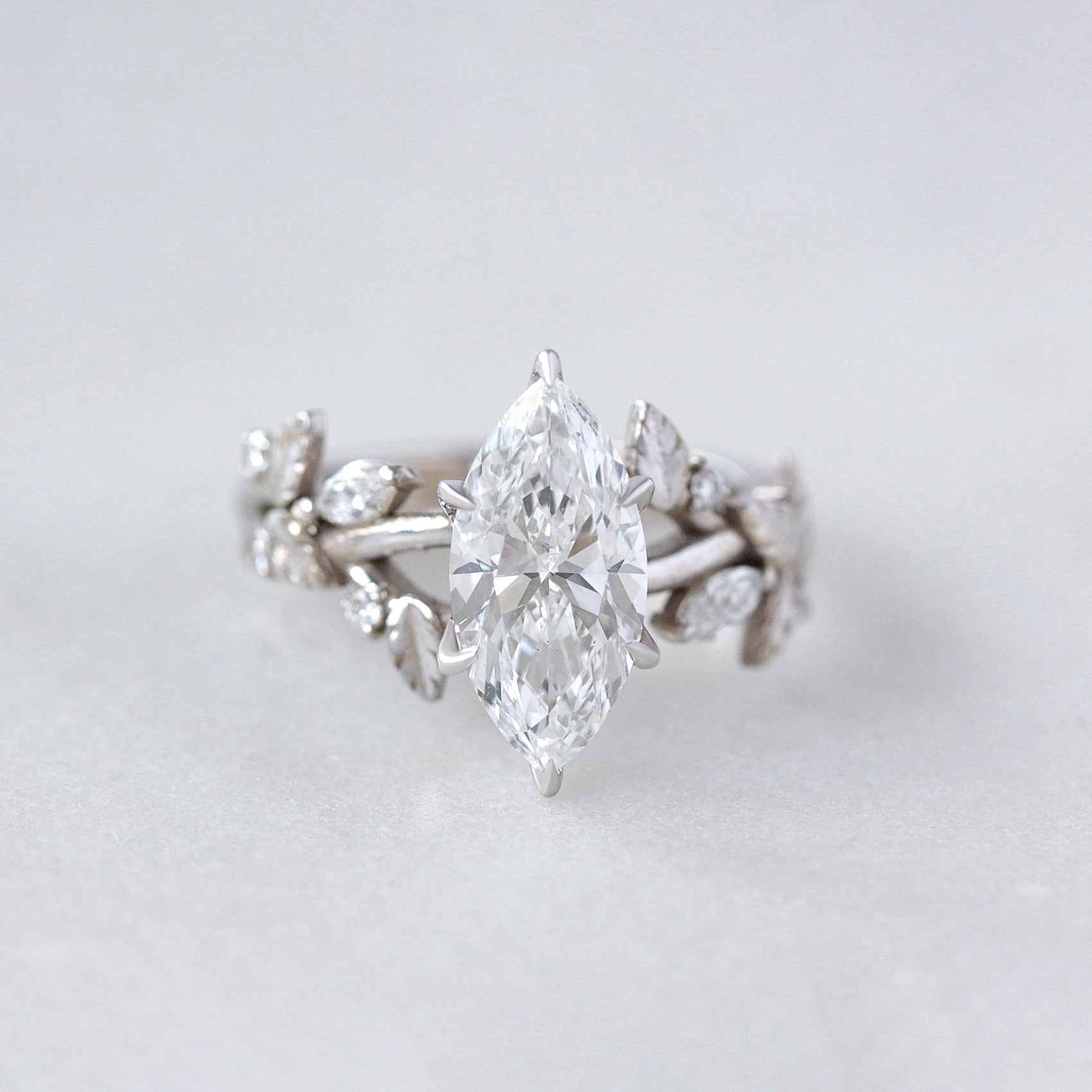 1.5ct Marquise Nature Inspired Marquise Diamond Engagement Ring