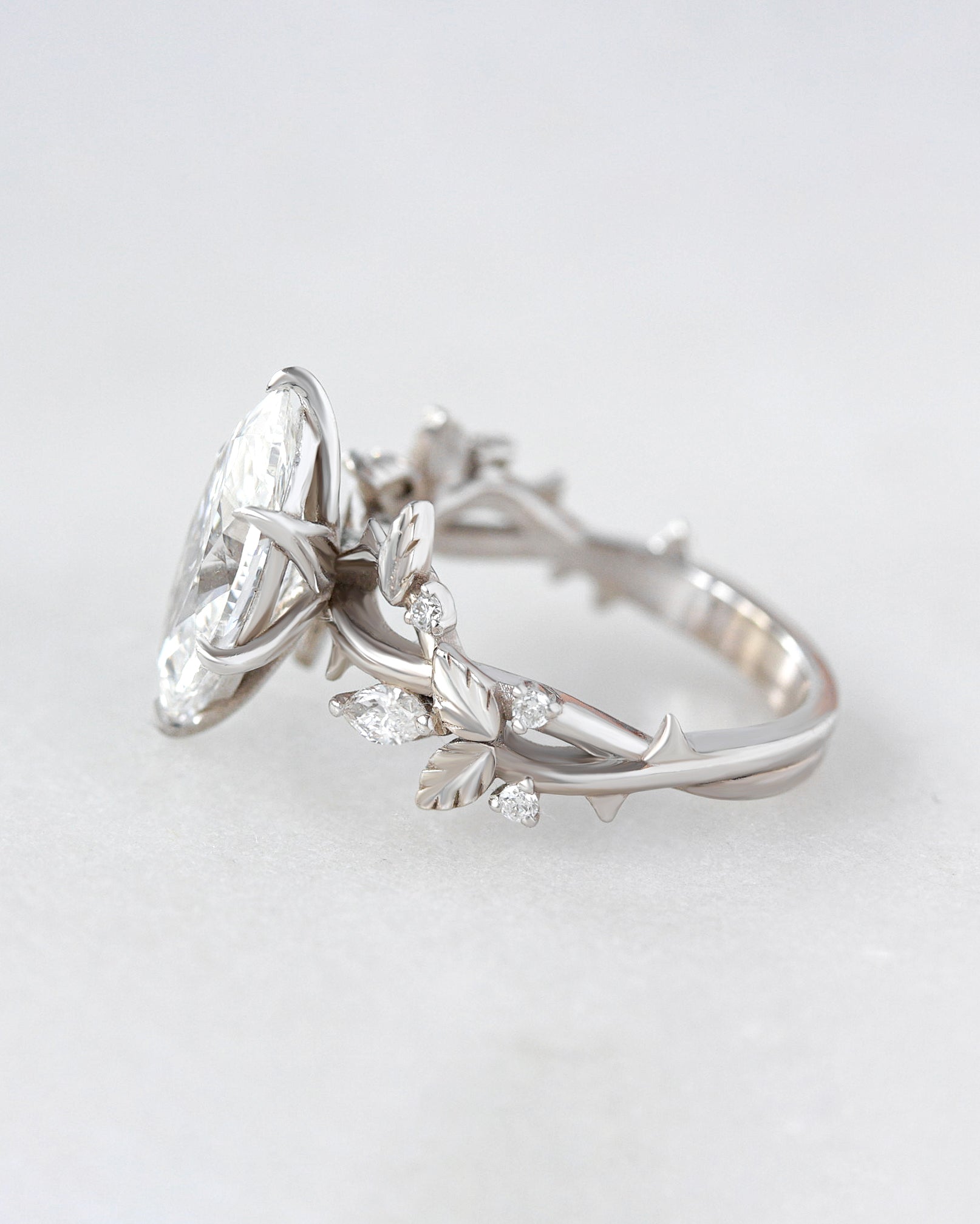 1.5ct Marquise Nature Inspired Marquise Diamond Engagement Ring