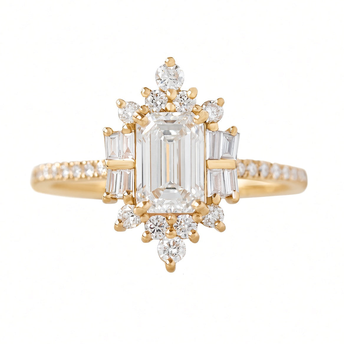 1CT Emerald Cut Diamond Ring Unique Engagement Ring The Mirror Palace.