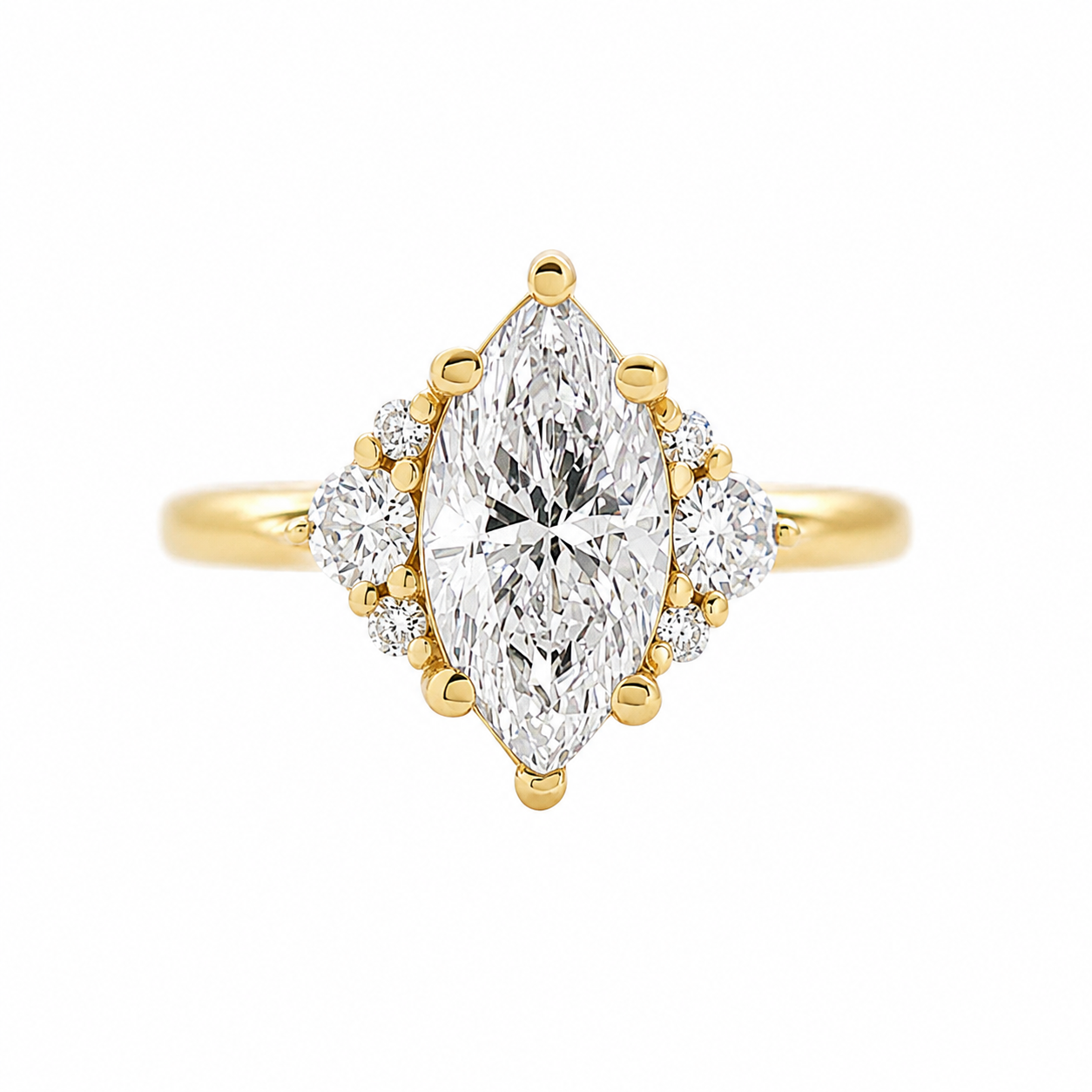1CT Marquise Diamond Engagement Ring, Isabella