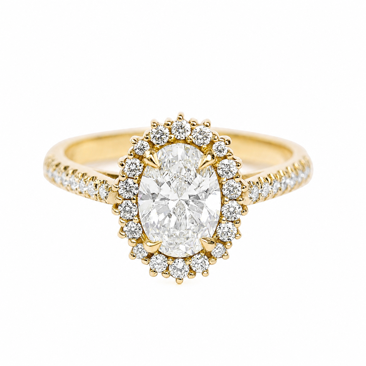 1CT oval diamond halo engagement ring Oval Nia 