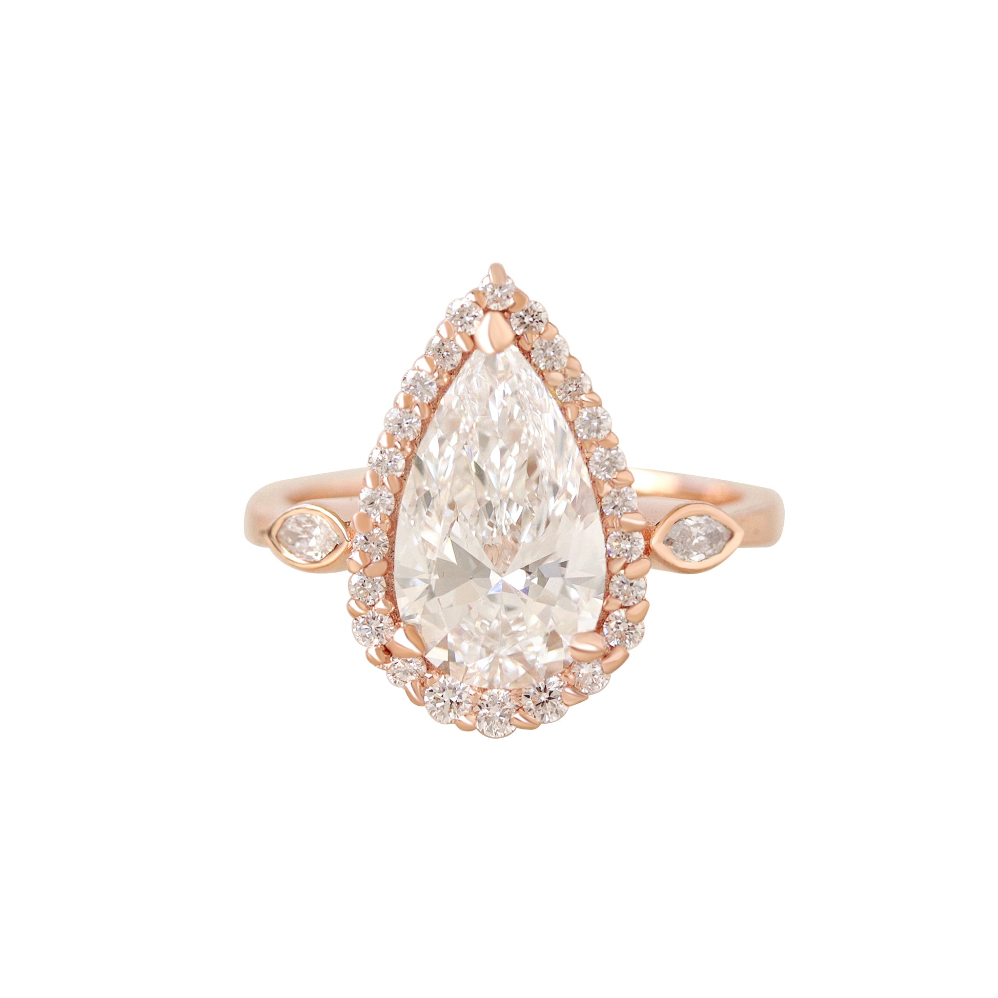 2.5ct Pear Shape Diamond Halo Engagement Ring Zoe
