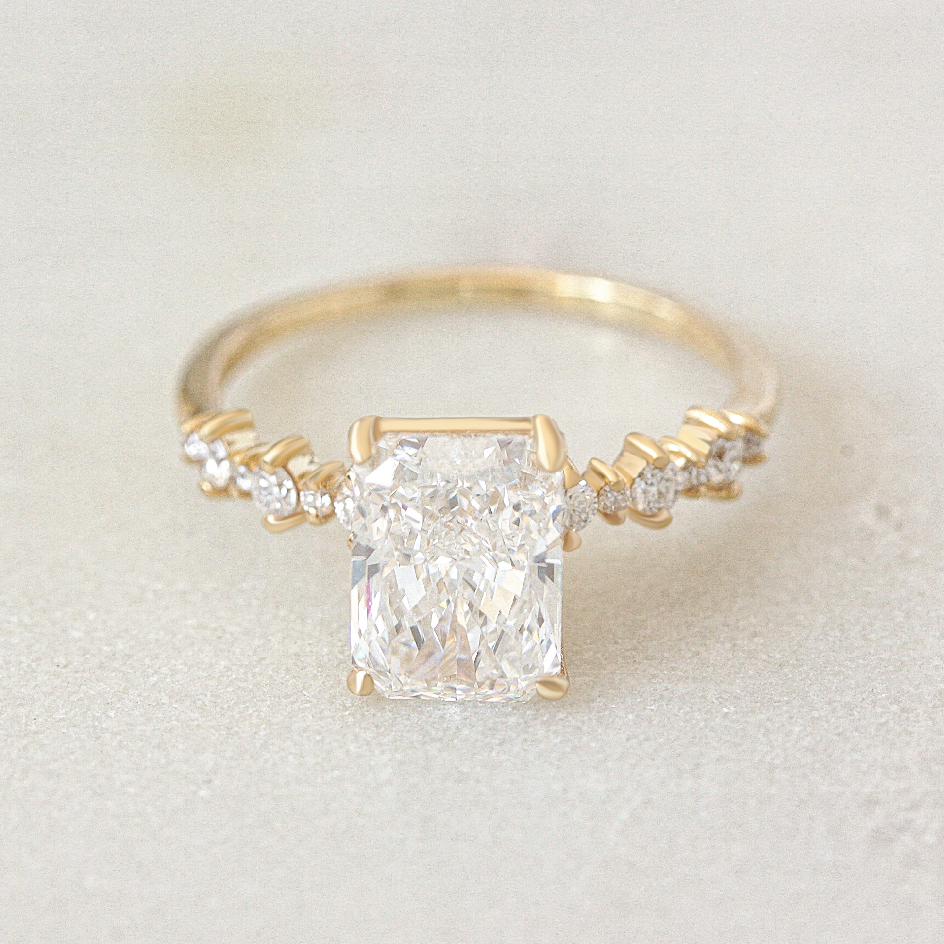 2.5ct Radiant Diamond engagement Ring Margo