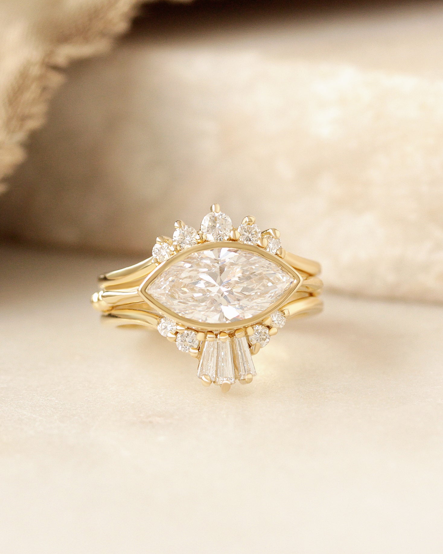 2 Carat Marquise Diamond Bezel Set East West Modern Engagement Ring, 2 carat diamond, marquise diamond, bezel set, east west diamond ring,  solitaire diamond ring, chunky, modern 