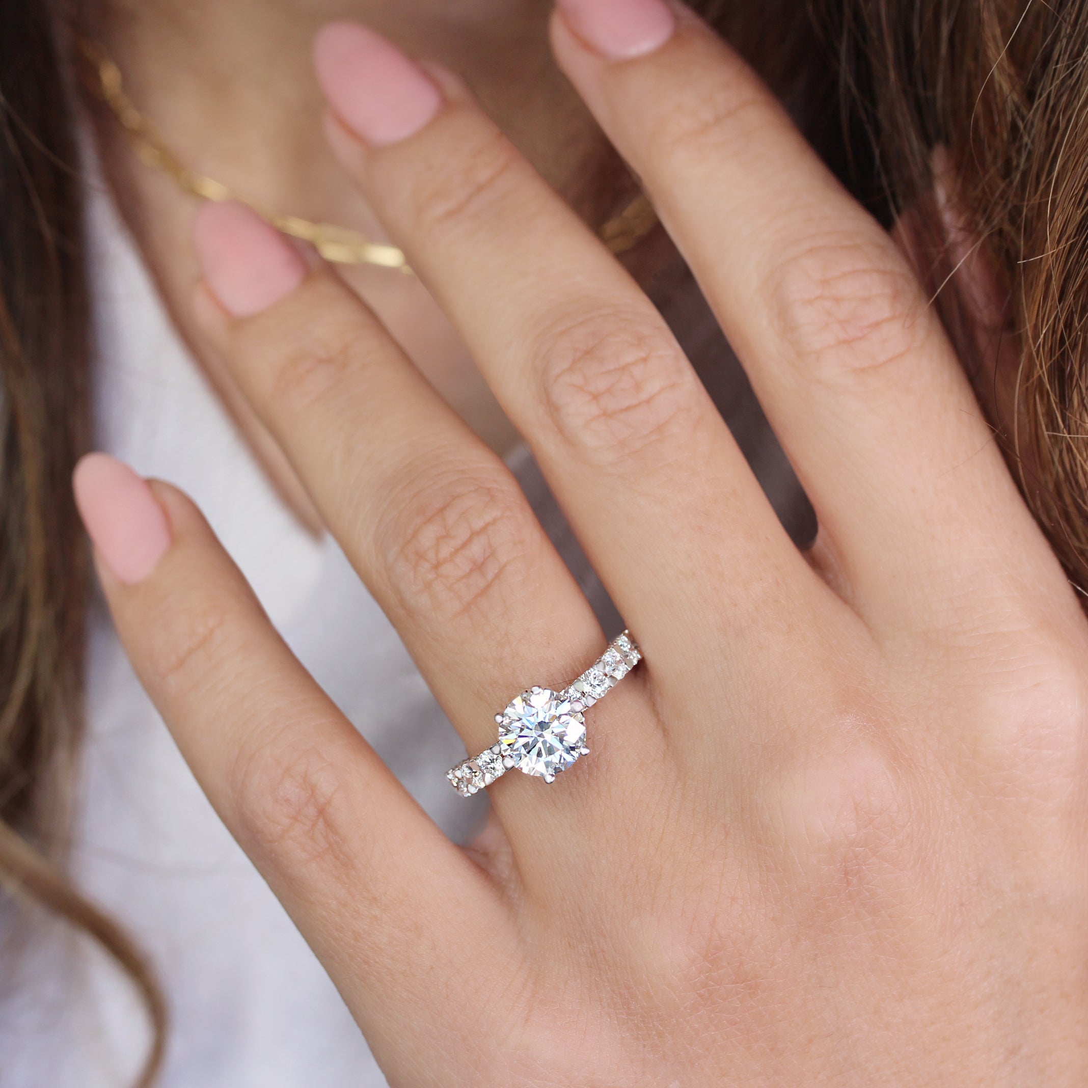 Buy Engagement Ring 2 Carat, Diamond Engagement Ring Set, 14K White Gold,  Round Shape Engagement Wedding Set, Round Shape Ring, Knife Edge Ring  Online in India - Etsy