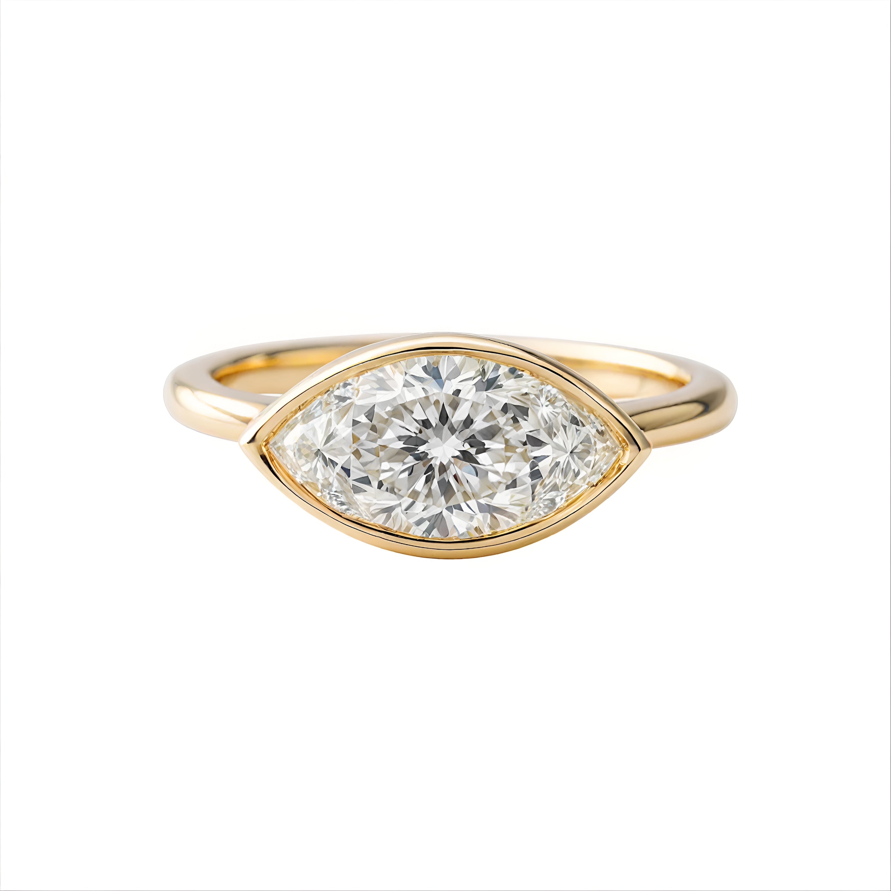 Marquise Diamonds 1.5 קרט, מסגרת טבעת אירוסין ייחודית Alicent