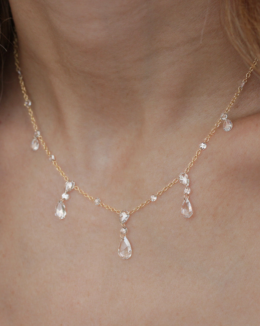 שרשרת Pave Diamonds 5 משולשים גדולים ♥