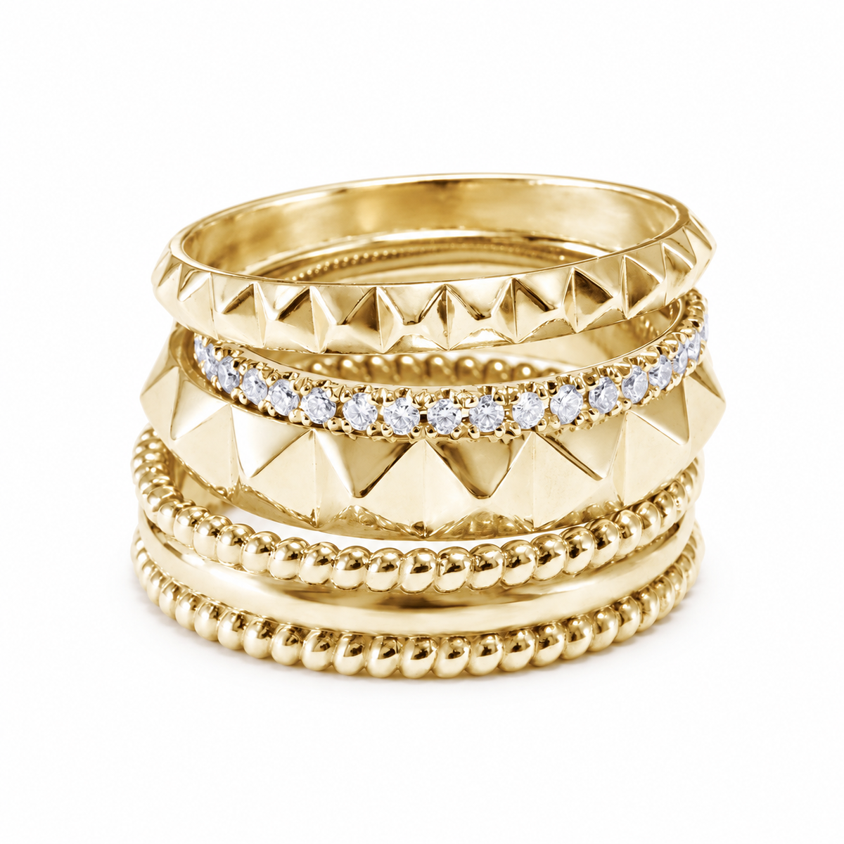 2.5mm Gold Pyramid Wedding Ring