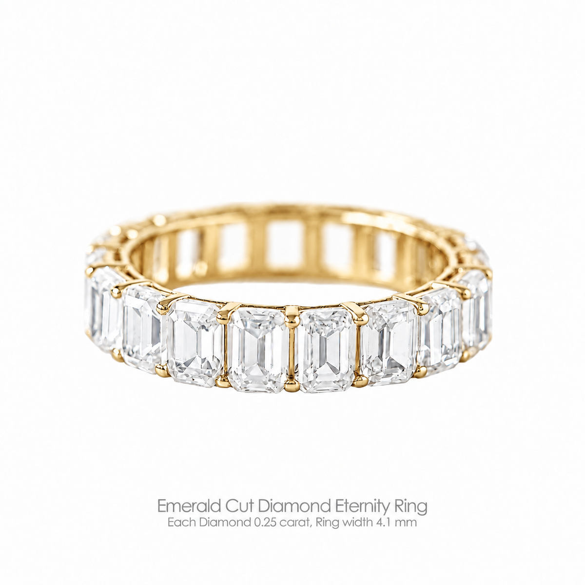 Emerald Cut Diamond Eternity Ring 0.30CT Each Diamond 4.5mm