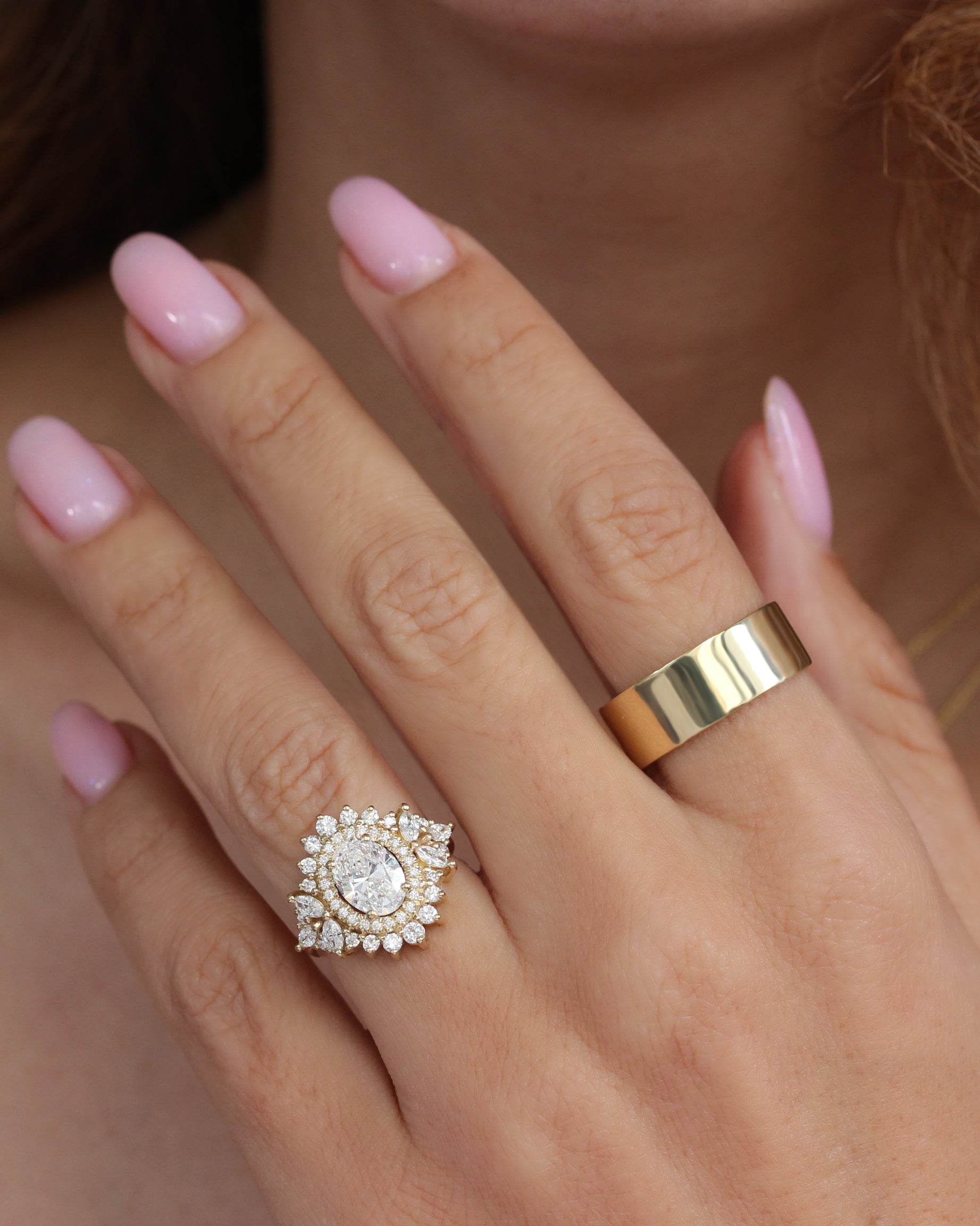 8mm Gold Cigar Band - Chunky Bold Gold Wedding Ring - Unisex
