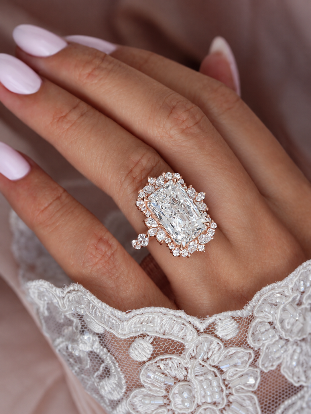 9ct Radiant Lab Grown Diamond Statement Royal Engagement Ring - Venice