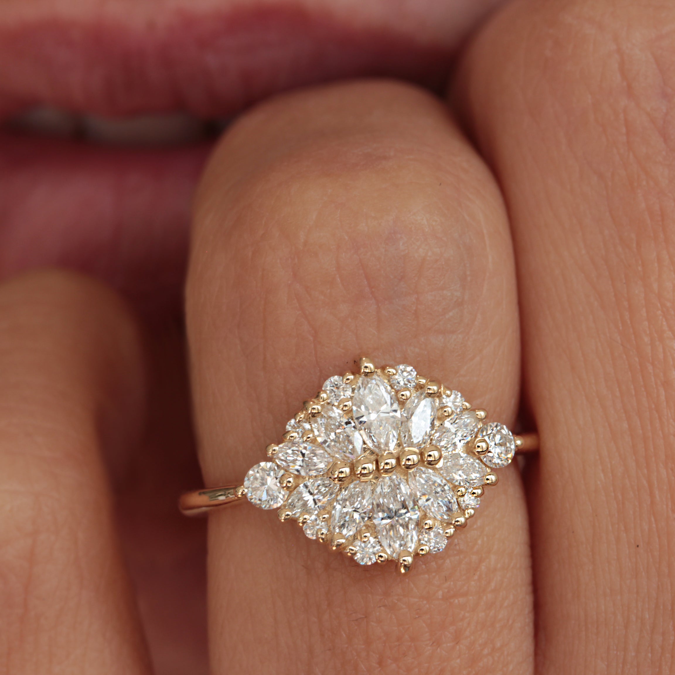 Cluster Marquise Diamond Alternative Engagement Ring - Reflections ♥