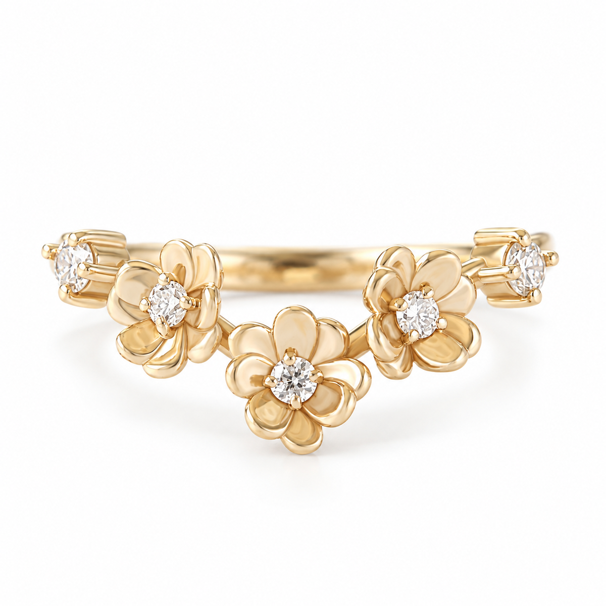 Flowers Nesting V Ring Magnolia