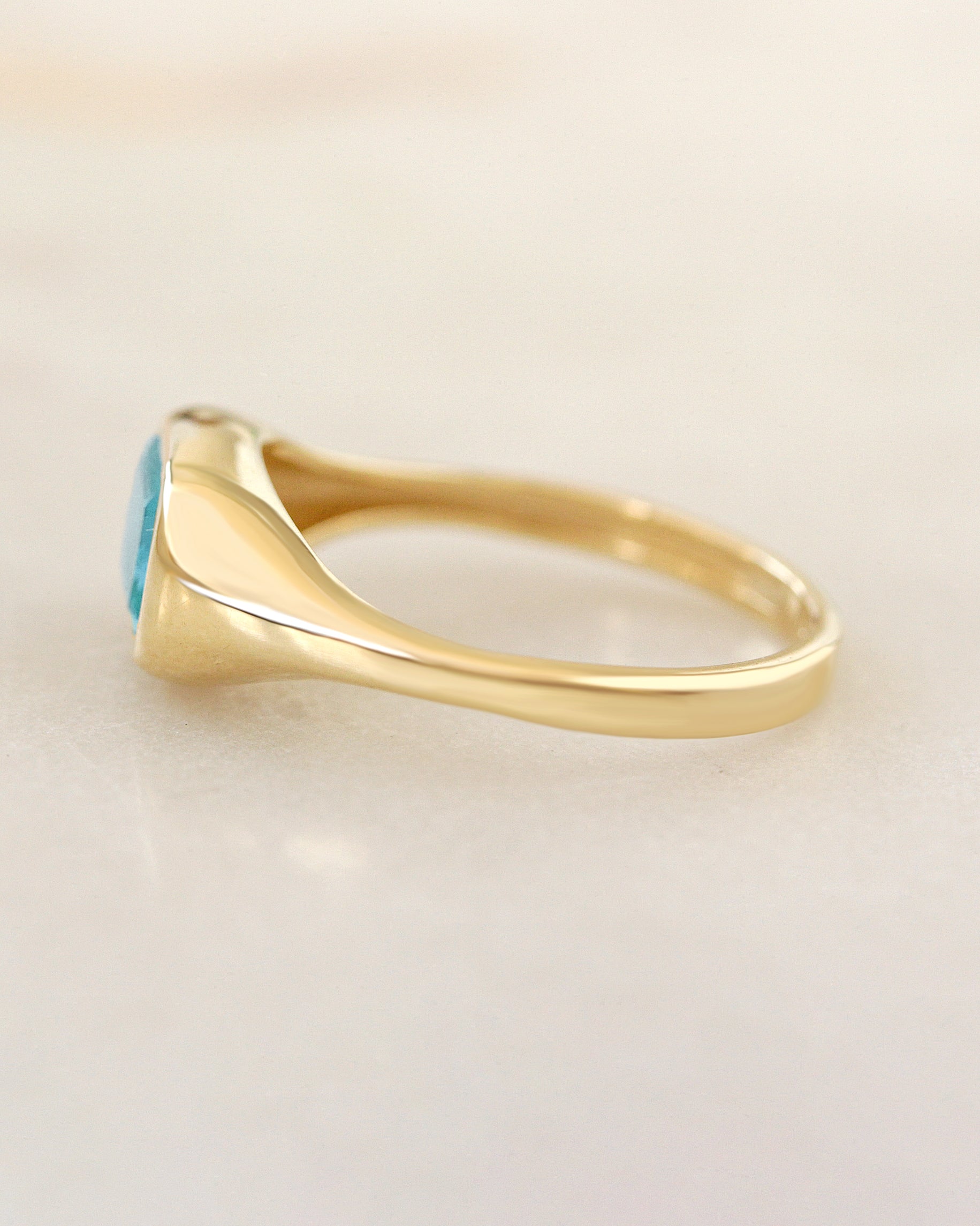 Aquamarine ring, birthstone ring, March birthstone, east west setting, signet ring, bold gold ring, chunky ring, unisex ring, men ring , pinky ring