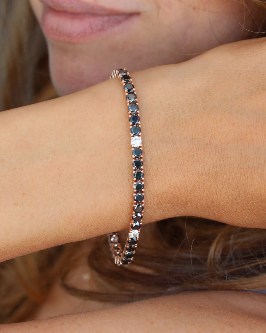 Black Diamond Tennis Bracelet, men jewelry, tennis bracelet, black diamonds