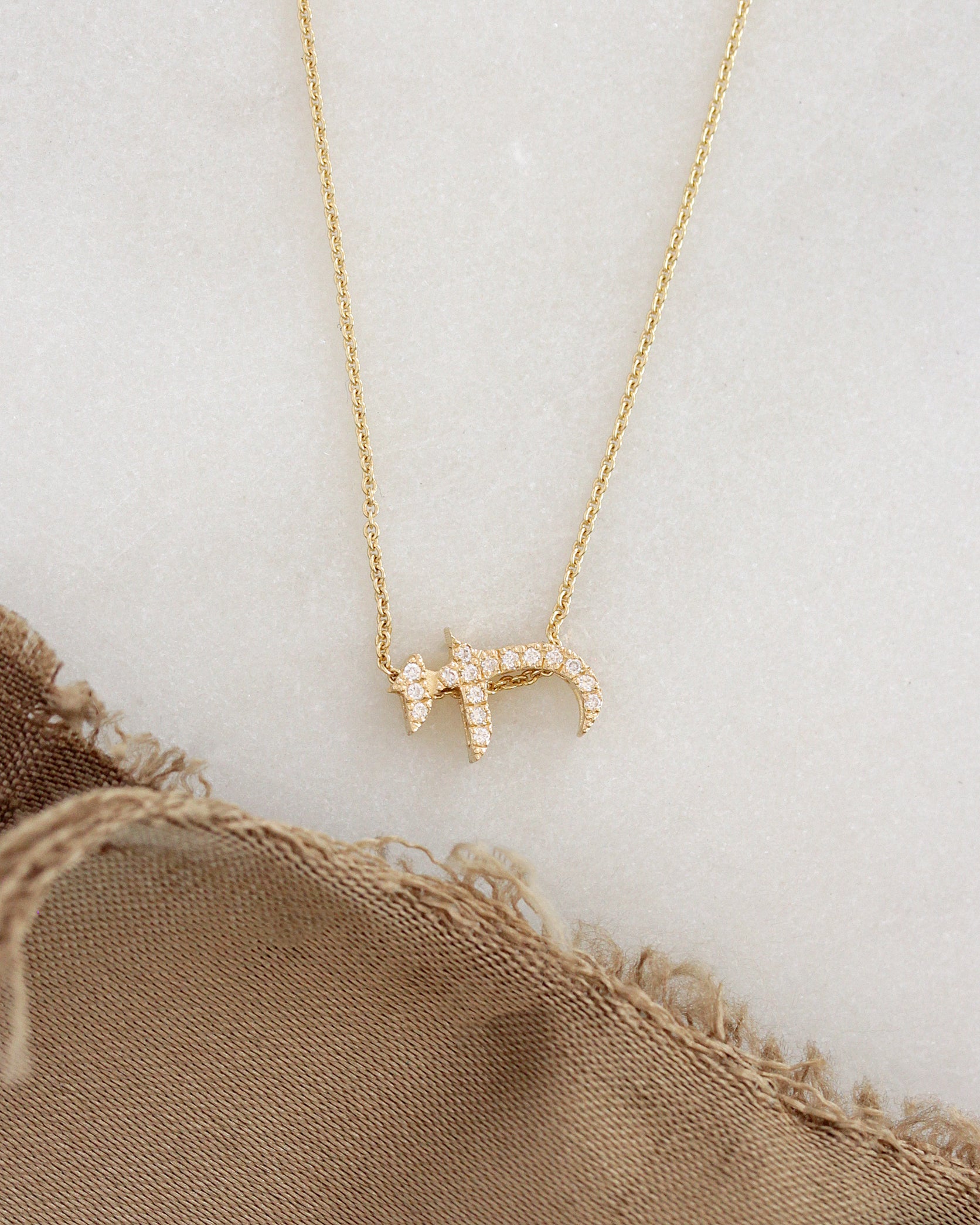 Chai diamond Necklace Am Yisrael Chai Bible Font, made in israel, am yisrael chai, alive, kabala, judainca, diamond necklace
